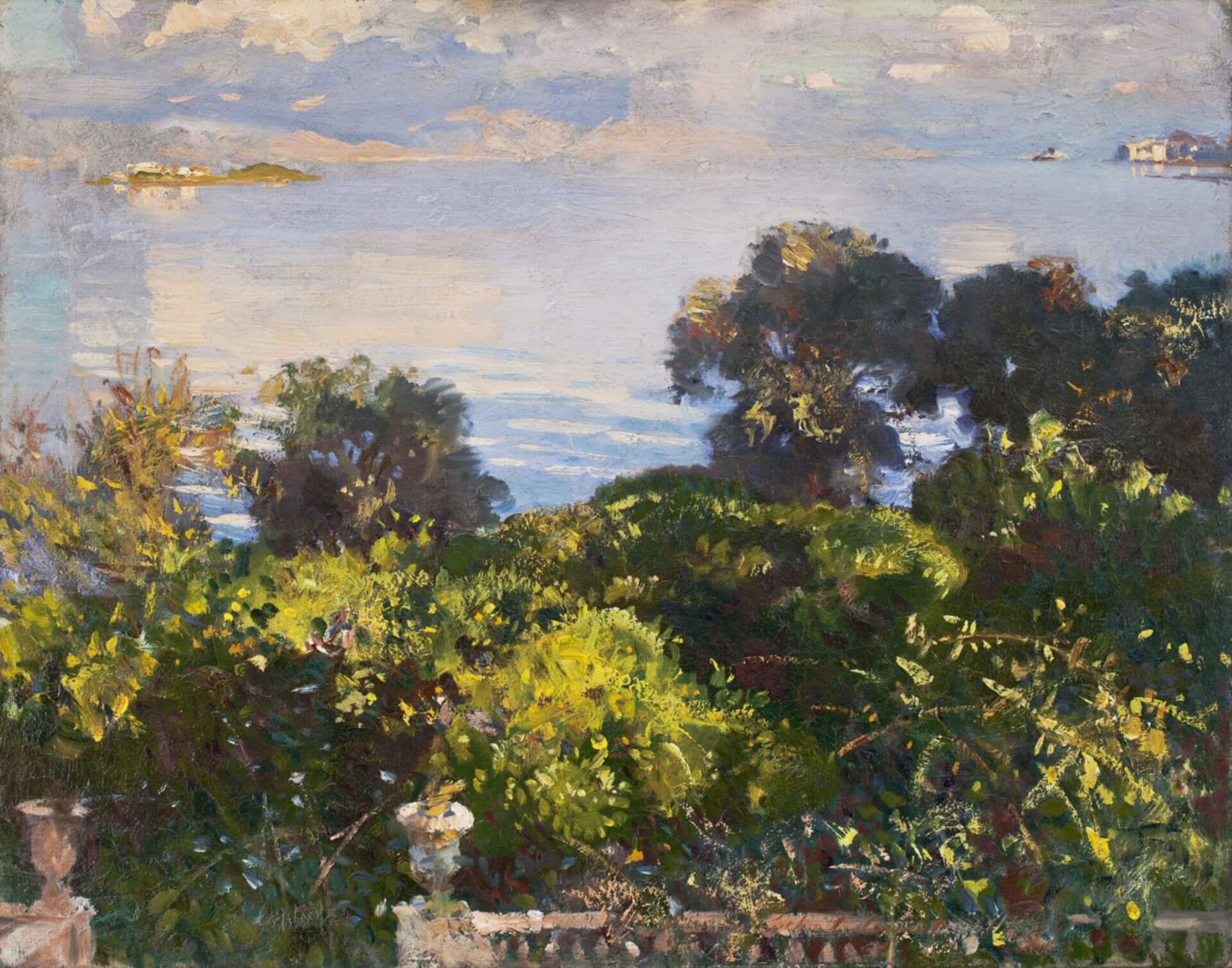 薩金特（John Singer Sargent）《柯孚島的橘子》（Oranges at Corfu），約1909，油彩畫布，55.9×71.1公分，伍斯特美術館（Worcester Art Museum）藏。（Wikimedia Commo…