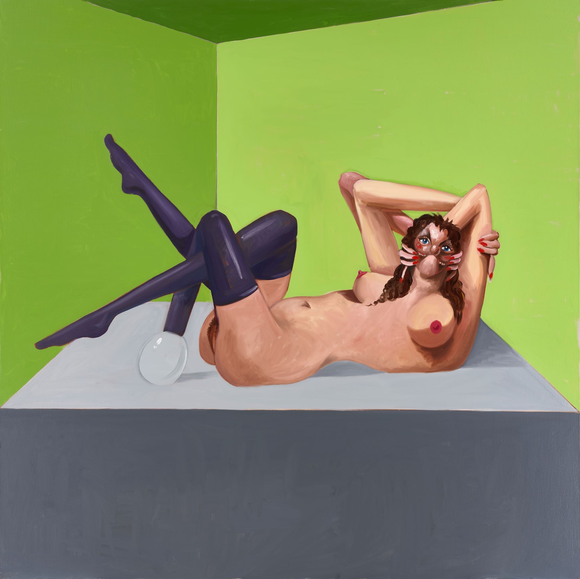 喬治．康多，《歌姬》，油彩 麻布，203.5 × 203.5 cm，2008。估價：HKD 7,500,000-9,500,000。（佳士得提供）