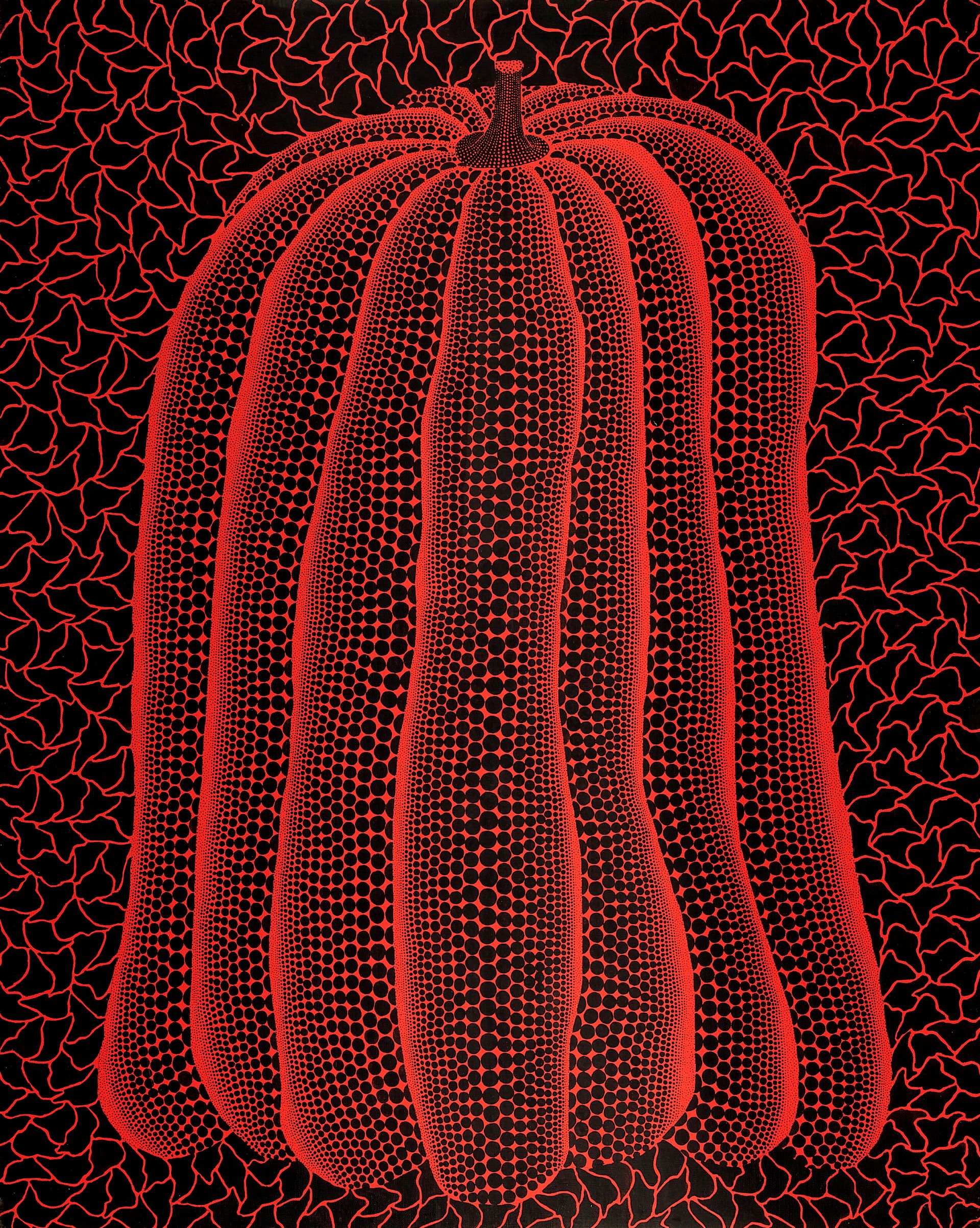 草間彌生，《南瓜（C）》，壓克力 畫布，91 × 72.7 cm，1991。估價：HKD 13,800,000-18,800,000。（佳士得提供）