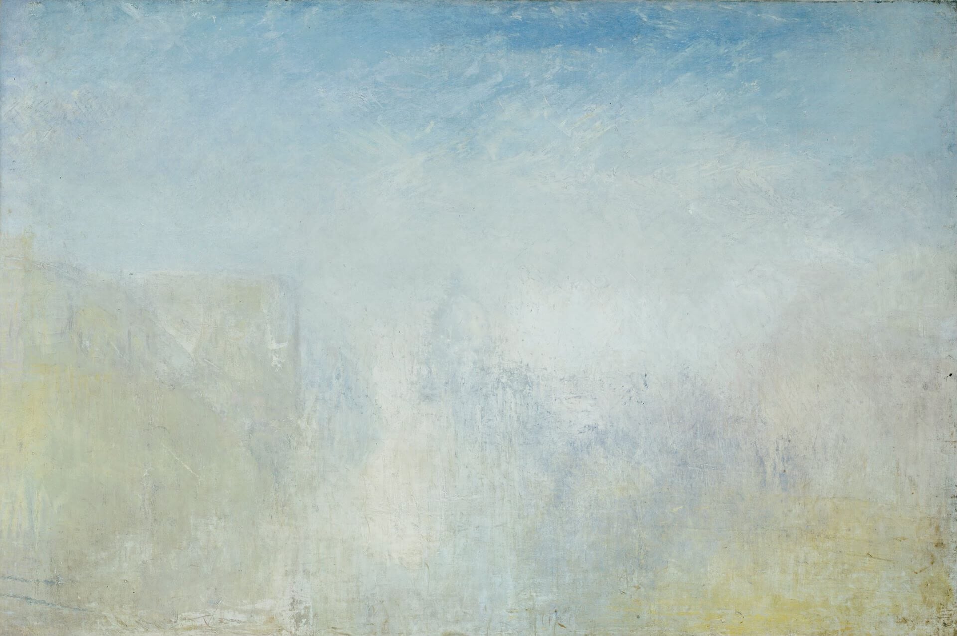 約瑟夫．馬洛德．威廉．透納（Joseph Mallord William Turner），《威尼斯與聖母安康聖殿》（Venice with the Salute），約1840-45年，油彩畫布，62.2 × 92.7公分，泰德美術館藏。（維…