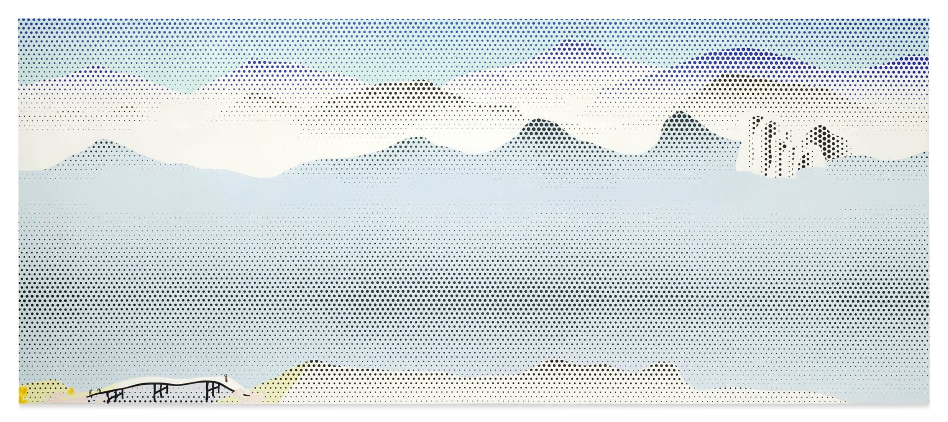 羅伊・李奇登斯坦《遠景與橋》以3087.5萬港元成交。（蘇富比提供 © Estate of Roy Lichtenstein）