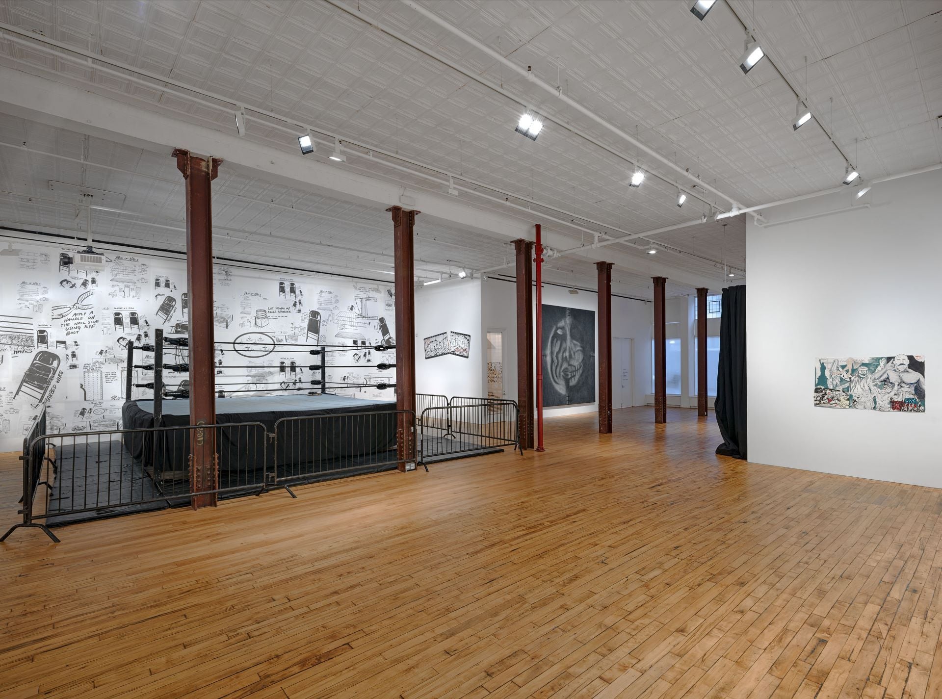 52 Walker舉辦「Hardway」展場一景。Installation view, 52W HARDWAY: D. Allin, R. Pettibon, C. Ramone, 52 Walker, New York, Septembe…