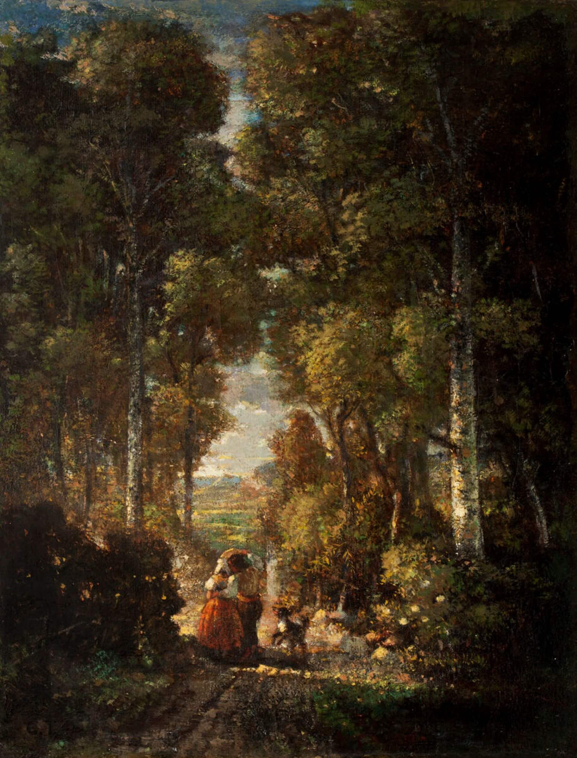 特魯瓦永（Constant Troyon）《鄉村道路》（Village Road），1840年代，油彩畫布，38.1×29.7公分， 伍斯特美術館藏。（伍斯特美術館典藏資料庫）