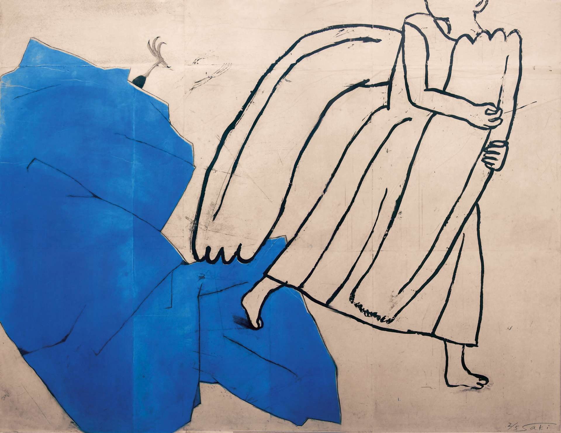 村上早,《遮蓋》蝕刻版畫,118 x 150 cm,2016。(圖版提供:財團法人山藝術文教基金會)