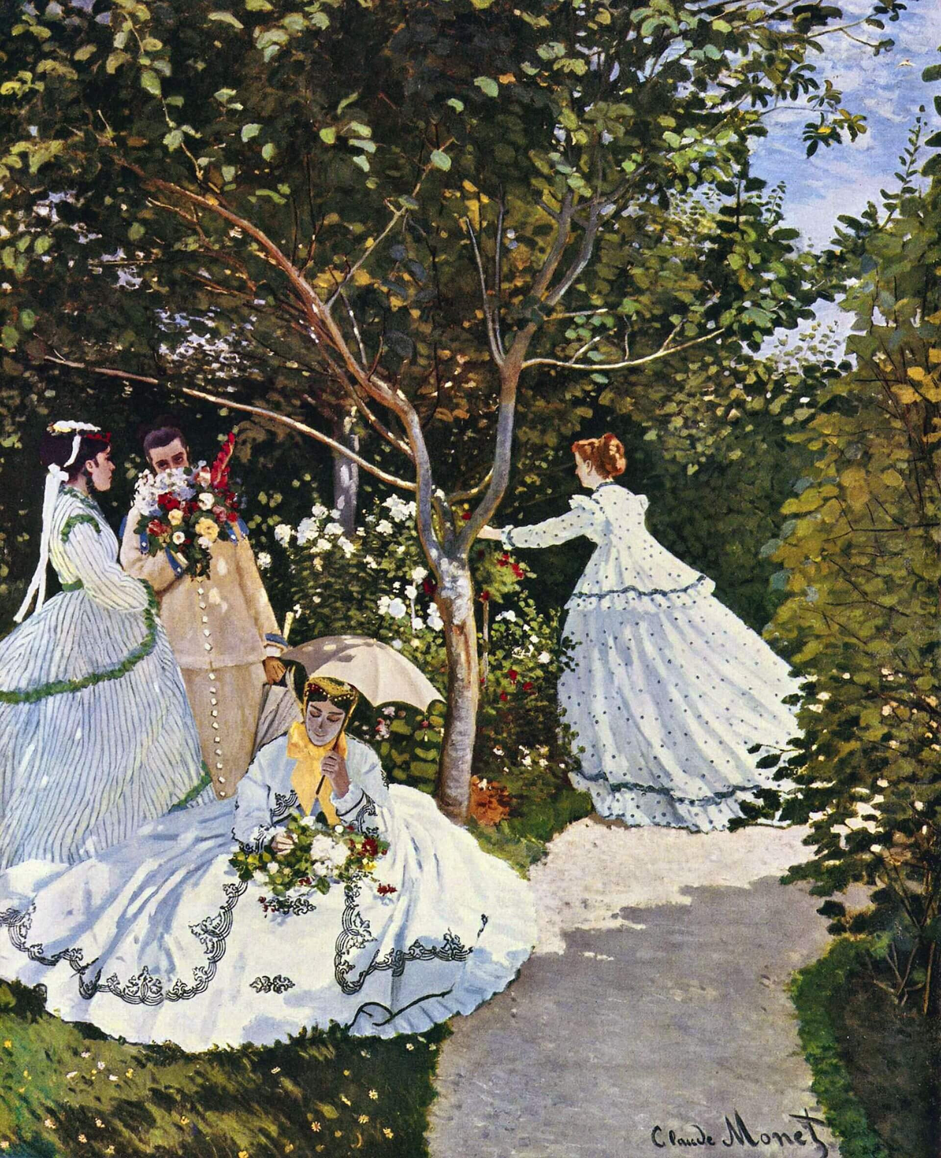 圖4 克洛德．莫內《花園裡的女人》（Women in a Garden），1867，油彩畫布，255×205公分，奧賽博物館（Musée d’Orsay）藏。（圖片源自：Wikimedia Commons）