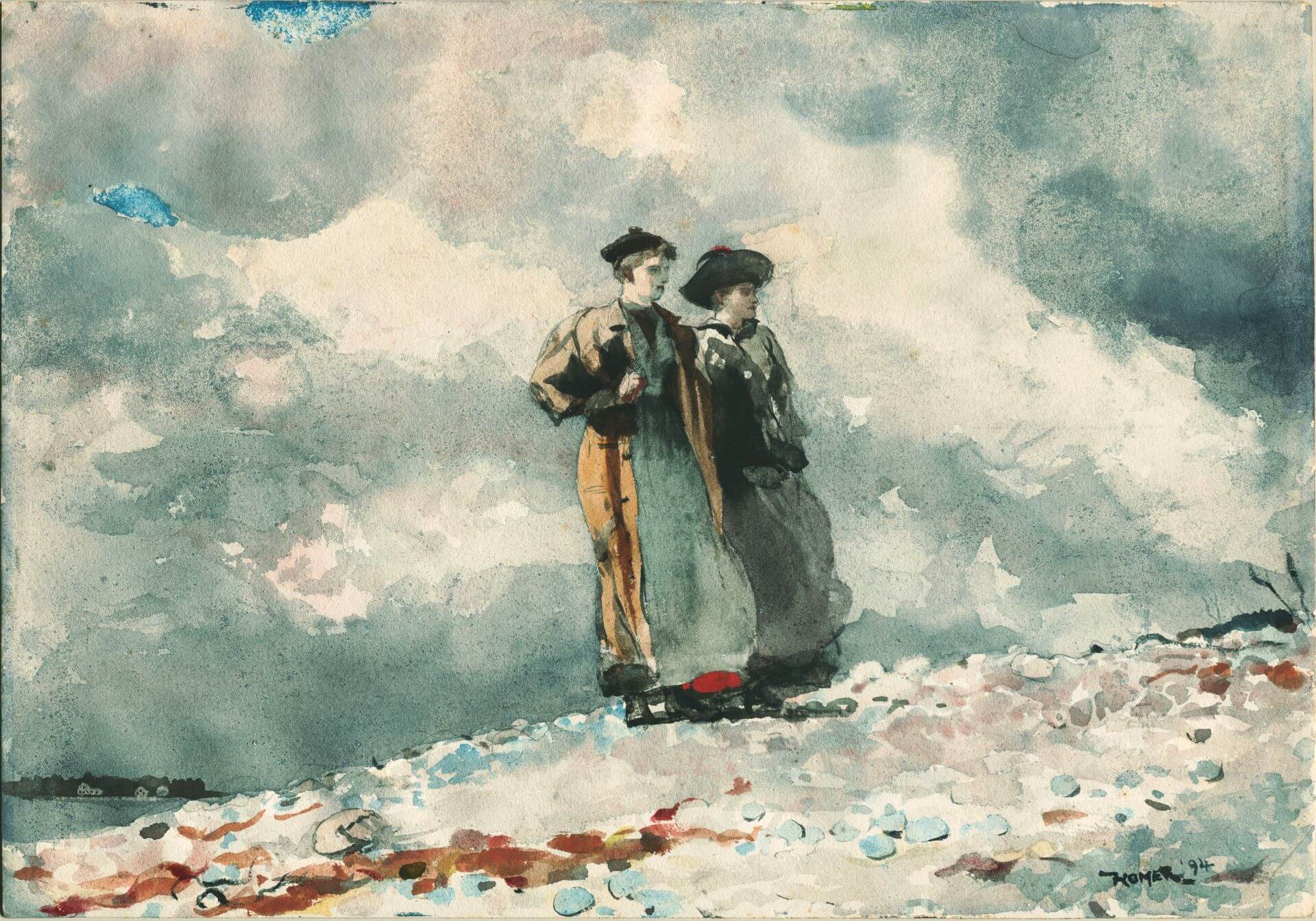 圖6 溫斯洛．荷馬《展望，緬因海岸》（The Outlook, Maine Coast），1894，水彩象牙色紙，35.4×50.5公分，芝加哥藝術博物館（Art Institute of Chicago）藏。（圖片源自：Wikimedia…