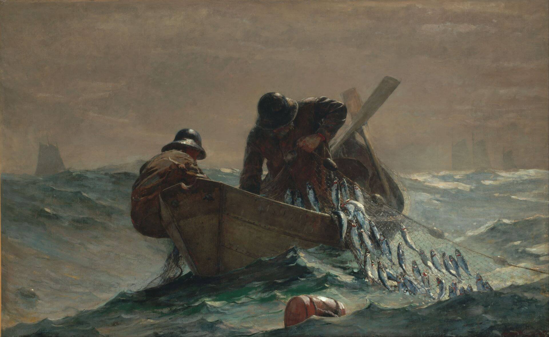 圖11 溫斯洛．荷馬《鯡魚網》（The Herring Net），1885，油彩畫布，76.5×122.9公分，芝加哥藝術博物館（Art Institute of Chicago）藏。（圖片源自：Wikimedia Commons）