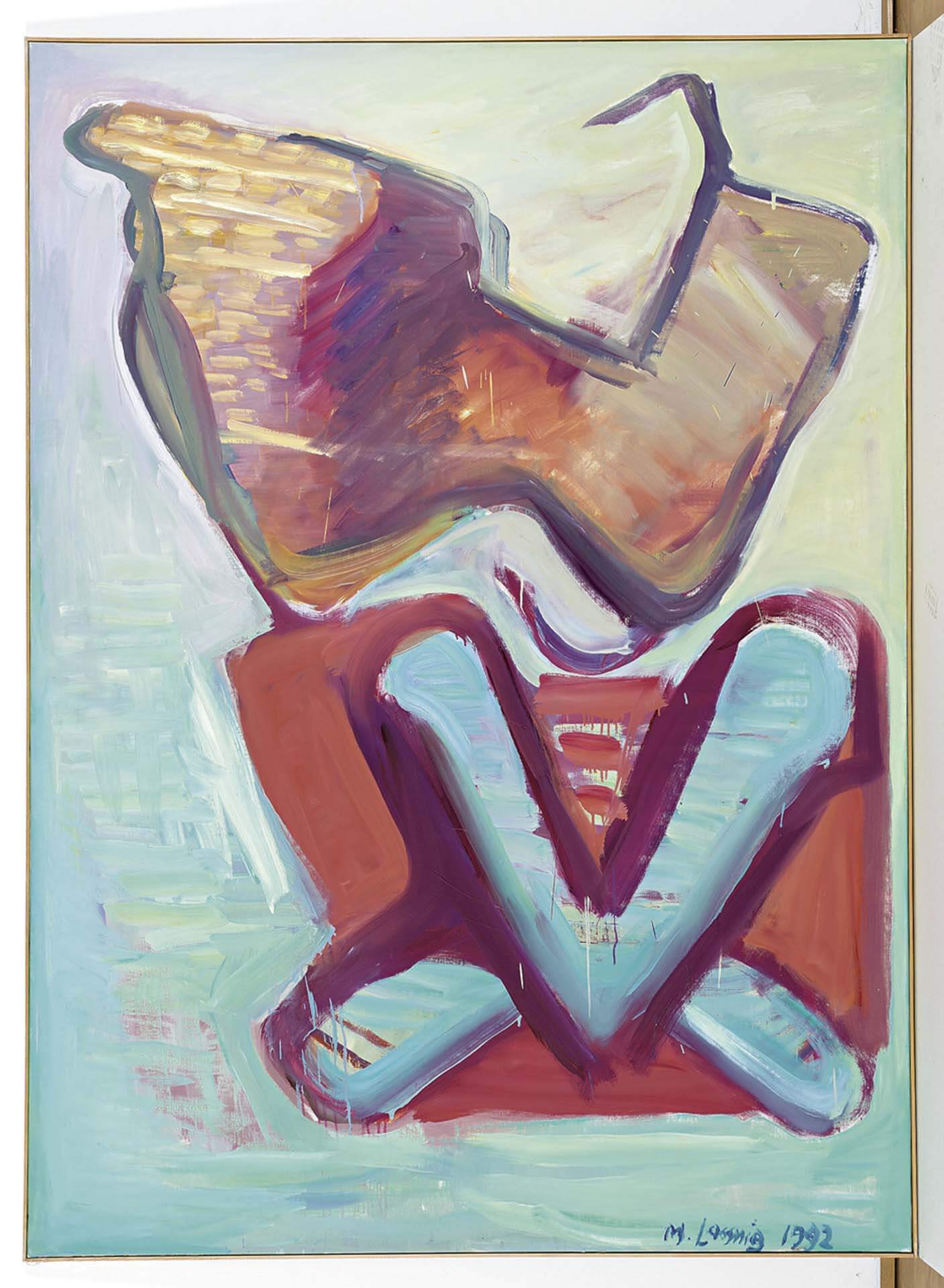 瑪麗亞．拉斯尼格，《勝利》（Viktory），油彩、畫布，200×145cm，1992。（©瑪麗亞．拉斯尼格基金會）