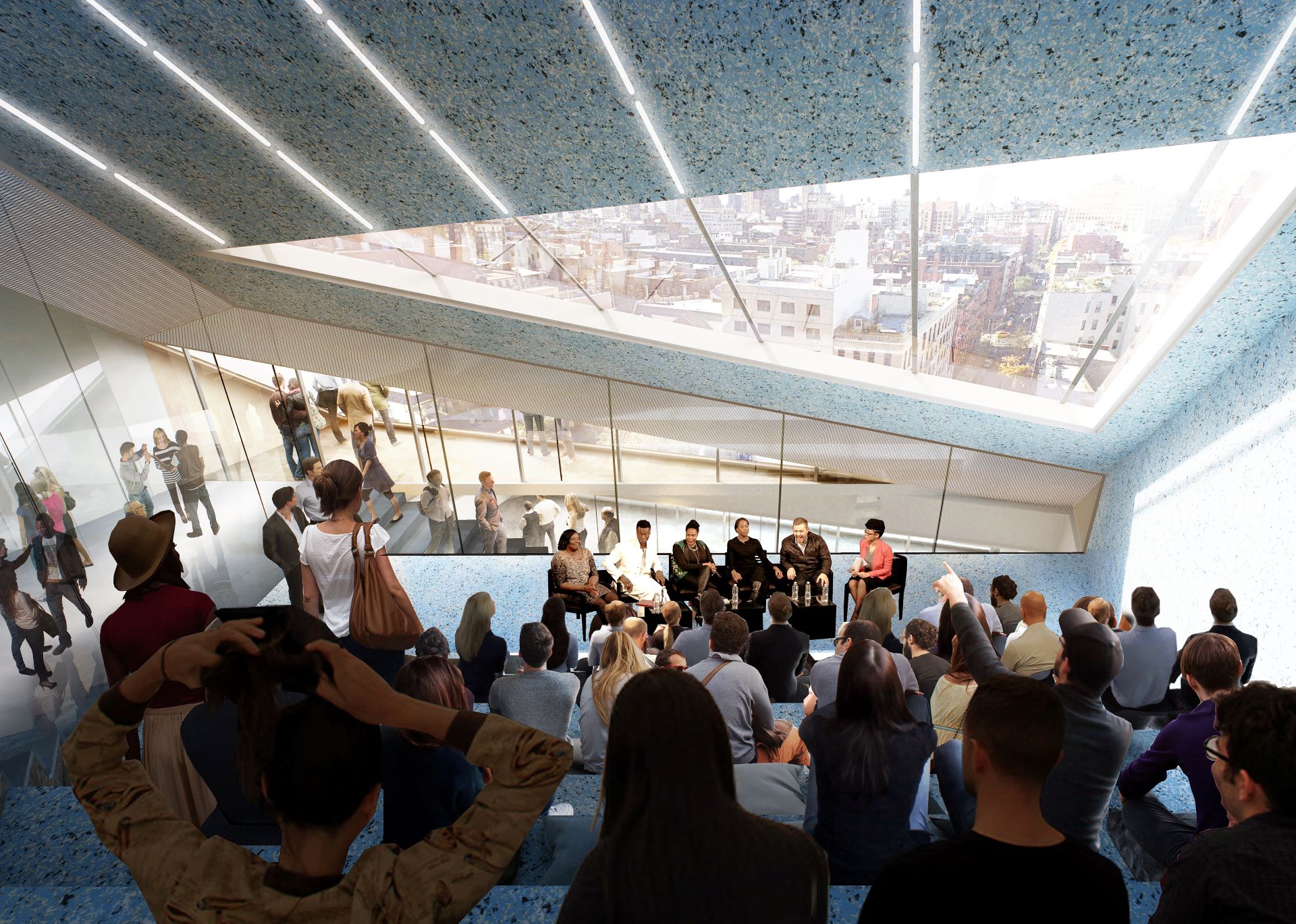 新當代藝術博物館擴建的論壇空間模擬圖，Courtesy OMA/bloomimages.de