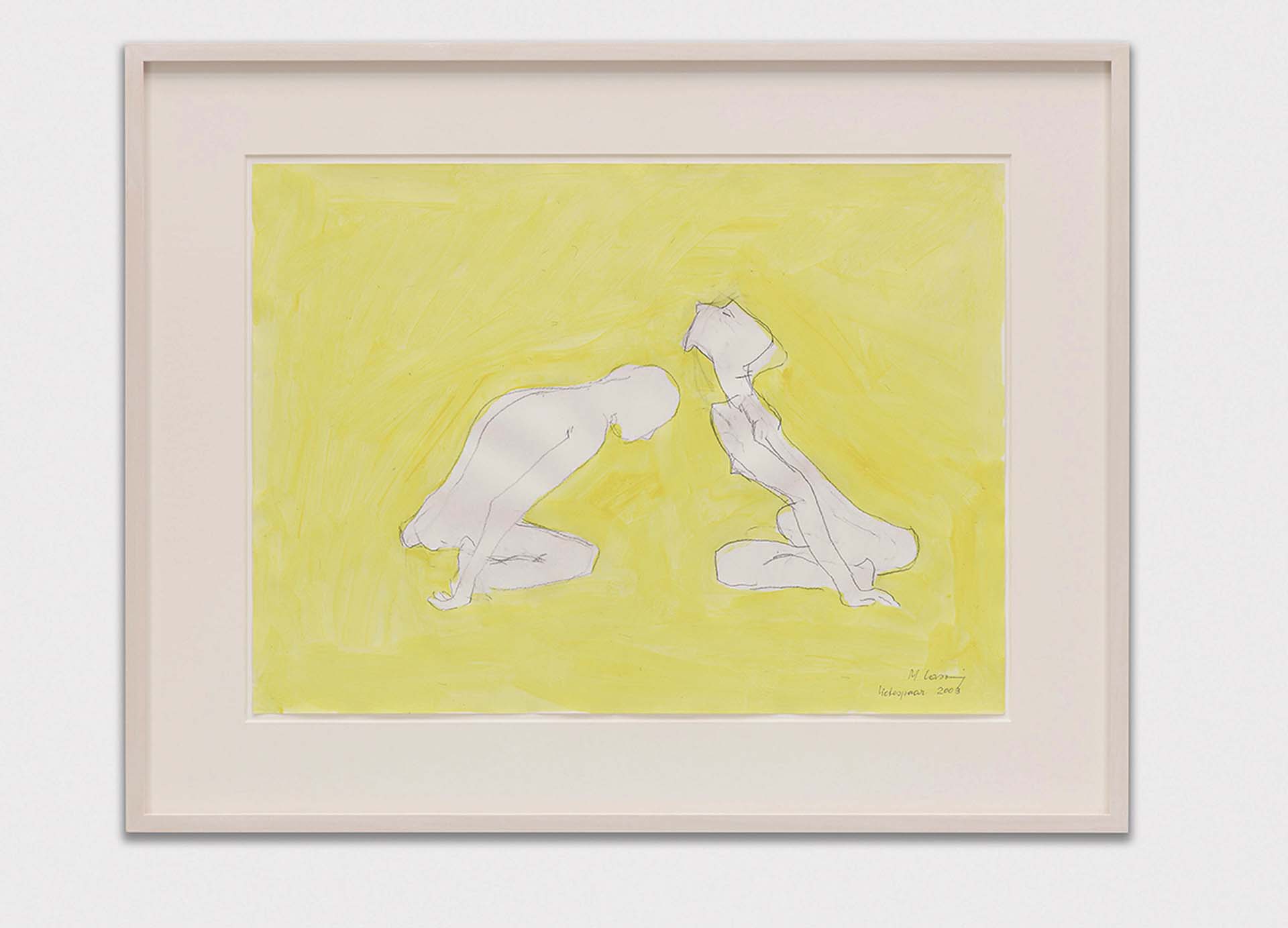 瑪麗亞．拉斯尼格，《戀人》（Liebespaar），鉛筆、壓克力、紙本，43.8×59.8cm，2003年。（ ©瑪麗亞．拉斯尼格基金會，攝影／Jorit Aust）
