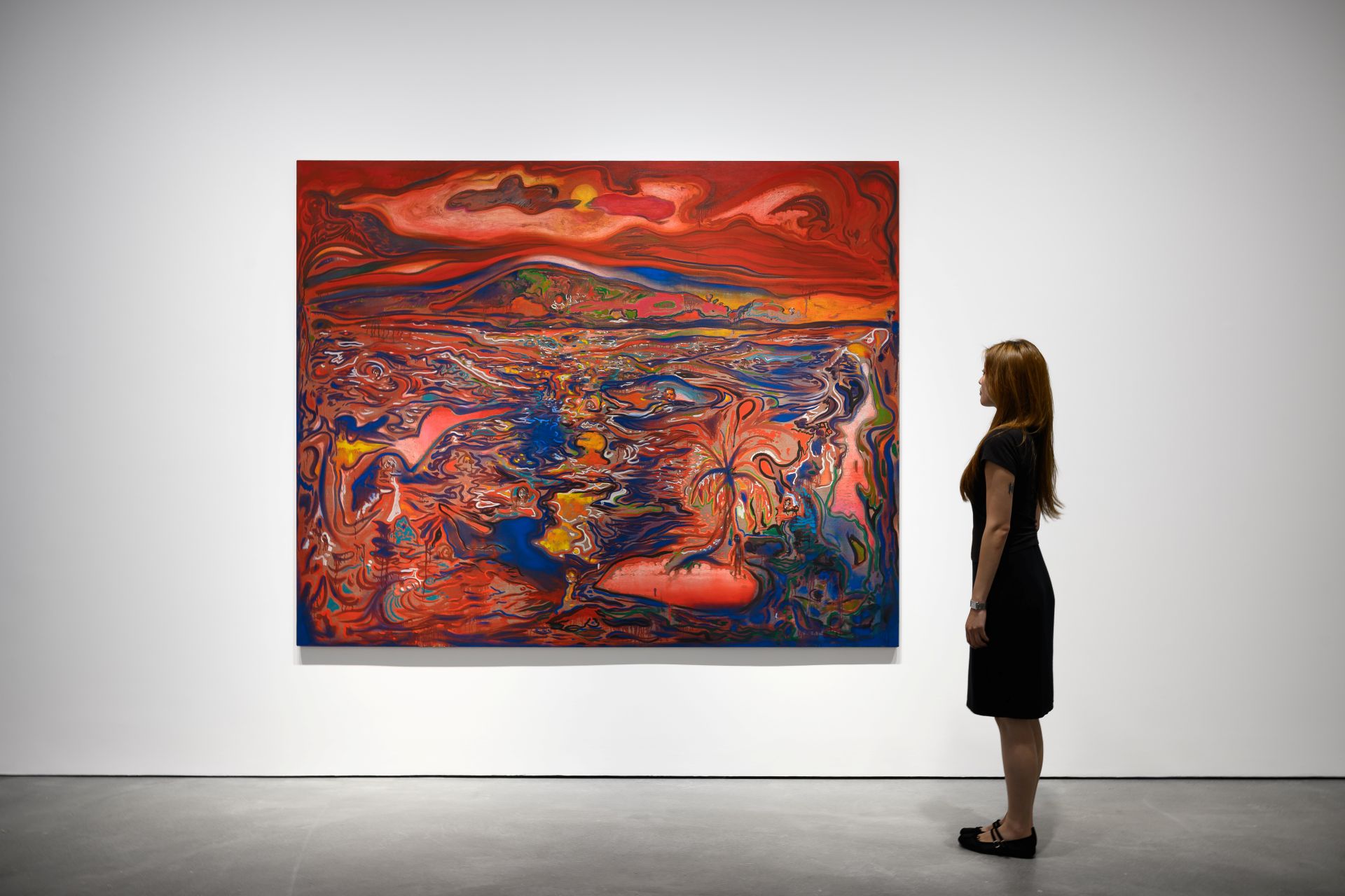 亞歷杭德羅．皮涅羅．貝洛，《赤紅》，亞麻布面油畫，193 × 238.8 cm，2025。（佩斯畫廊提供）