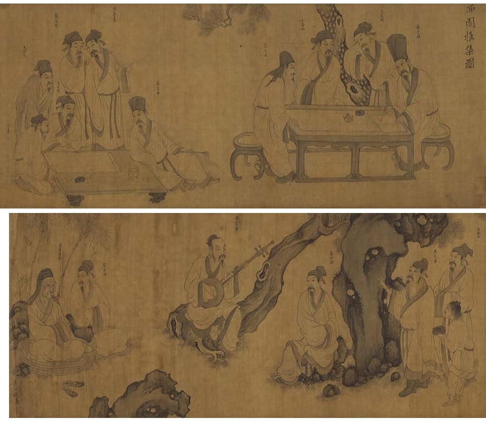 圖6 宋 李公麟〈西園雅集〉，絹本設色，30×144.7公分，國立故宮博物院藏。©國立故宮博物院Open Data