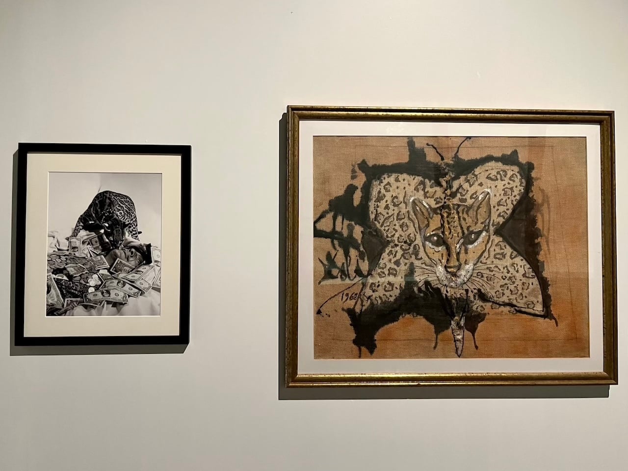 「神聖的生靈」中展出達利描繪豹的畫作與影像。（本刊資料室）