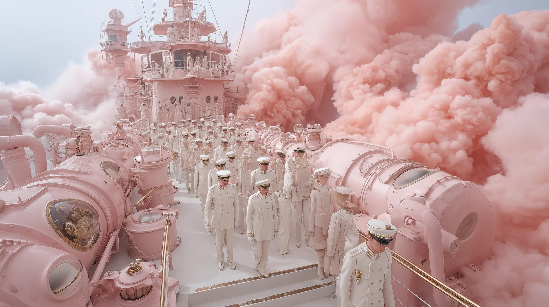 郭佩奇，粉紅軍艦II。（國美館提供）