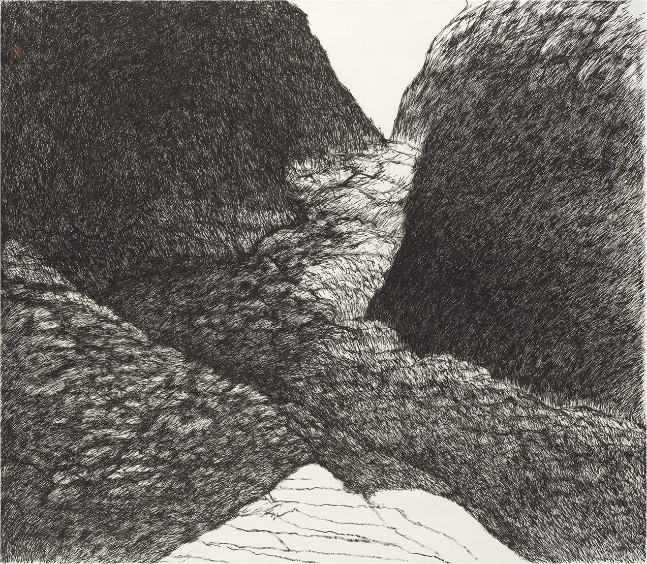 李茂成，觸-2023011001，2023，紙本水墨，144×165 cm。（赤粒藝術提供）