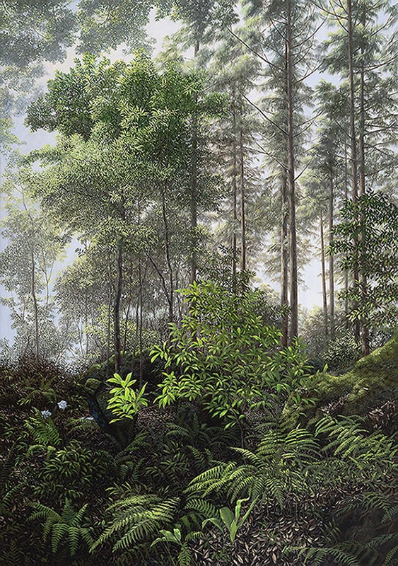 劉家瑋，綠之回聲，2025，油彩、畫布，200×140 cm。（赤粒藝術提供）
