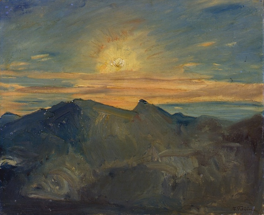 藤島武二，〈旭光（新高山）〉，1935，畫布油彩，38 X 45.8公分，石橋財団アーティゾン美術館藏。
