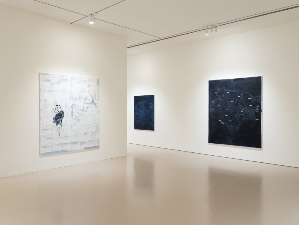 睽違24年，季大純首度親自來臺與誠品畫廊合作個展「五夜山河水」​​​​。圖為展覽現場一景。（誠品畫廊提供）