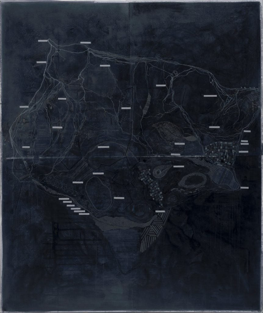 季大純 | 雙山&nbsp; &nbsp; ​​壓克力顏料、畫布&nbsp; &nbsp; 190×160cm&nbsp; ​&nbsp; 2024（誠品畫廊提供）