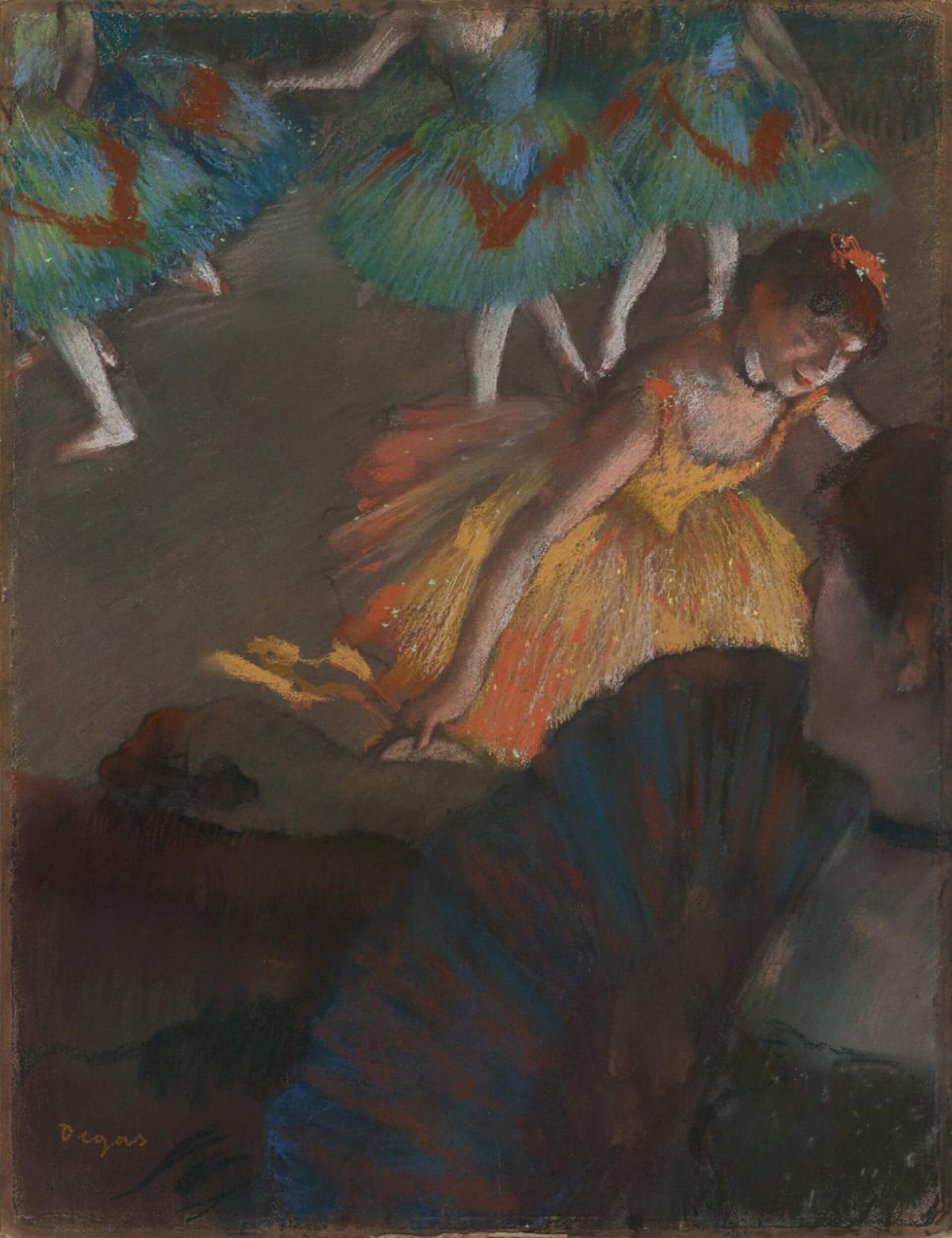 愛德加.竇加 (Edgar Degas),《從歌劇院包廂看芭蕾舞》(Ballet from an Opera Box),約1884年,紙上粉彩,65.4 × 50.5公分,費城藝術博物館藏。(維基百科)