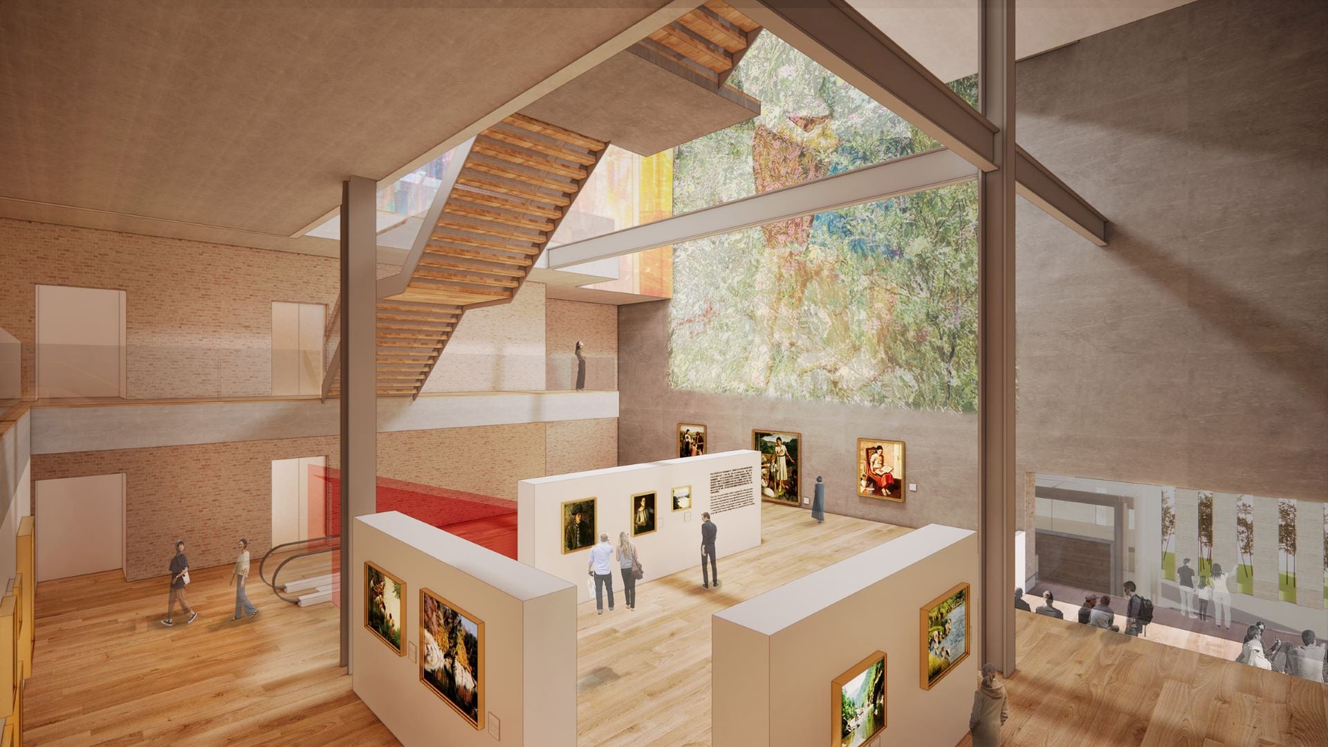 未來「李梅樹紀念館」臺北大學新基地LB07館室內圖。（姚仁喜｜大元建築工場提供）