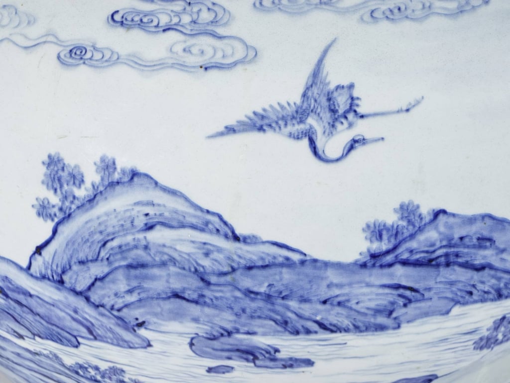 《青花福祿壽三星圖大缸》細部。