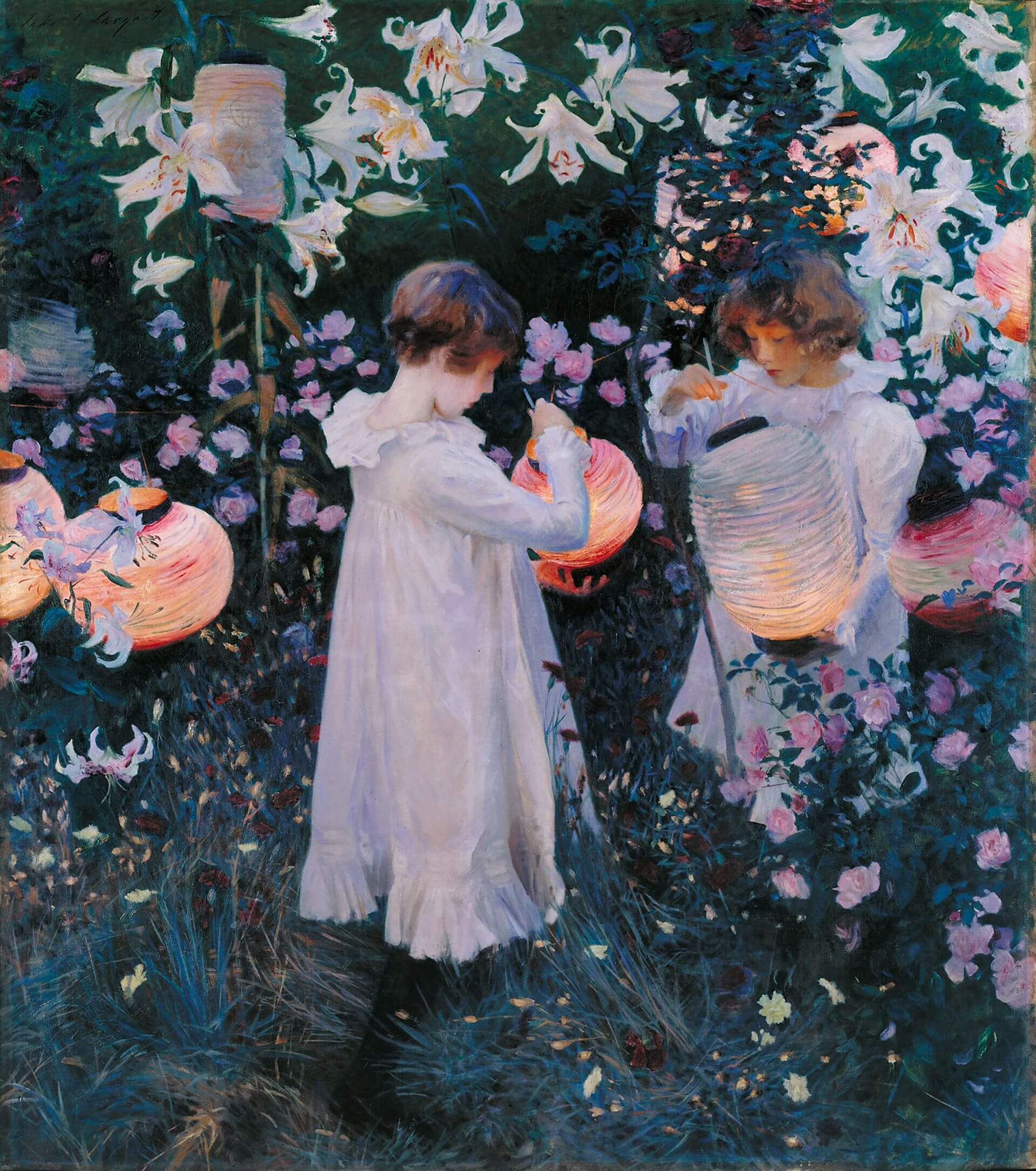 圖1 約翰．辛格．薩金特，《康乃馨、百合、百合、玫瑰》（Carnation, Lily, Lily, Rose），約1885，油彩畫布，174×153.7公分，泰特不列顛美術館（Tate Britain）藏。（引自Wikimedia Com…