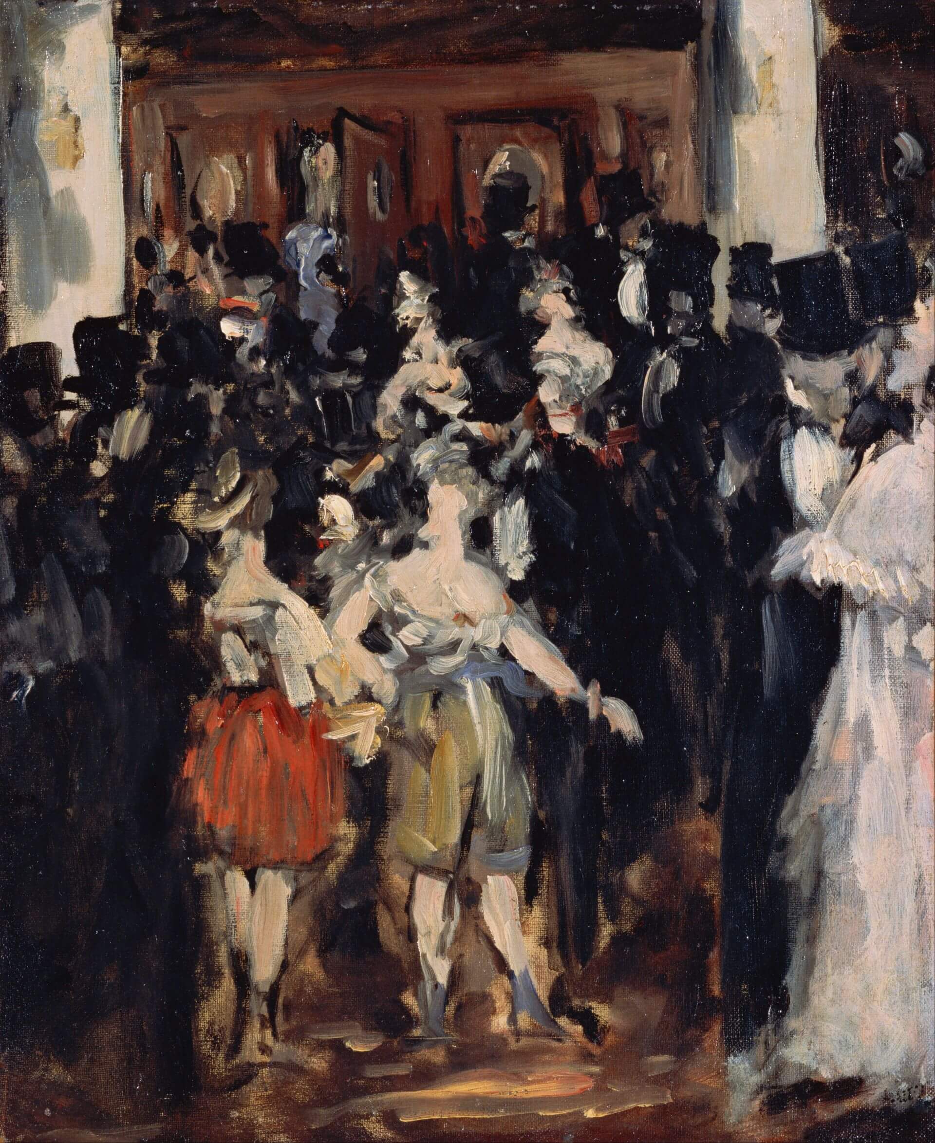 圖4 愛德華．馬奈，《假面舞會》（Masked Ball at the Opera），1873，油彩畫布，46.7×38.2公分，アーティゾン美術館藏。（引自Wikimedia Commons）