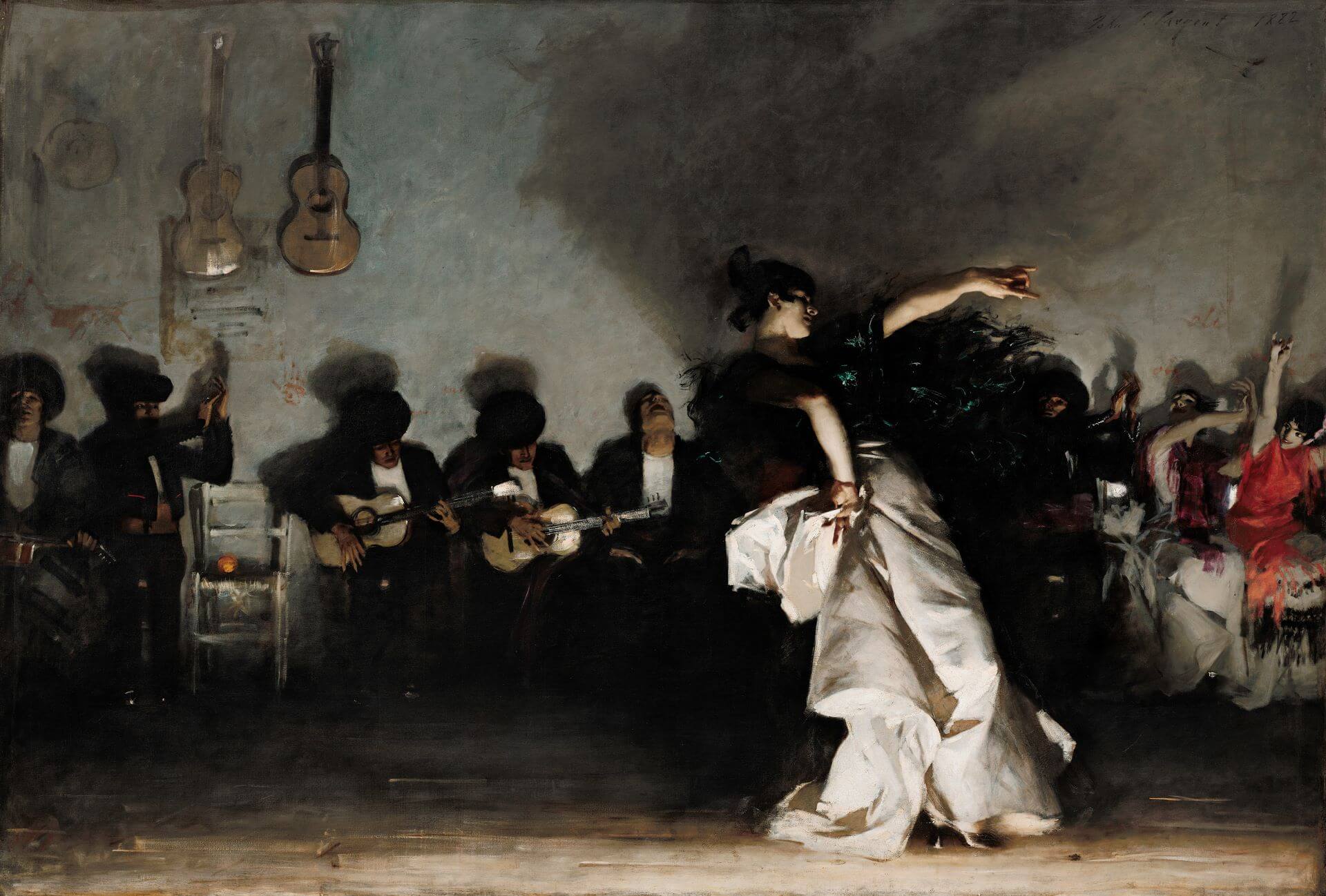 圖8 約翰．辛格．薩金特，《喧囂》（El Jaleo），1882，油彩畫布，232×348公分，伊莎貝拉·史都華·嘉納博物館（Isabella Stewart Gardner Museum）藏。（引自Wikimedia Commons）