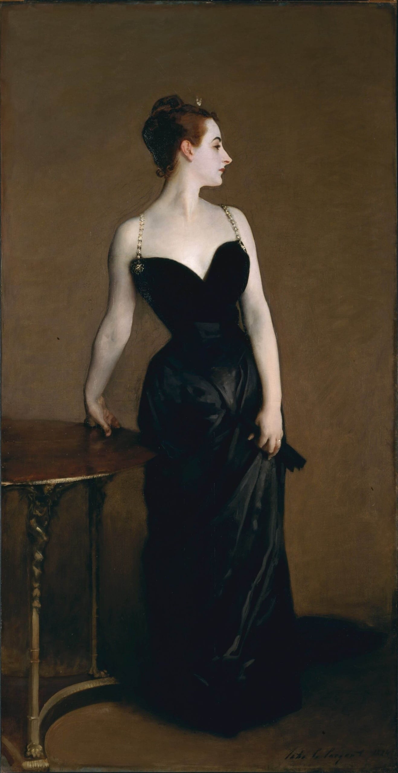 圖12 約翰．辛格．薩金特，《X夫人》（Madame X），1884，油彩畫布，234.9×109.8公分，大都會藝術博物館（Metropolitan Museum of Art）藏。（引自Wikimedia）