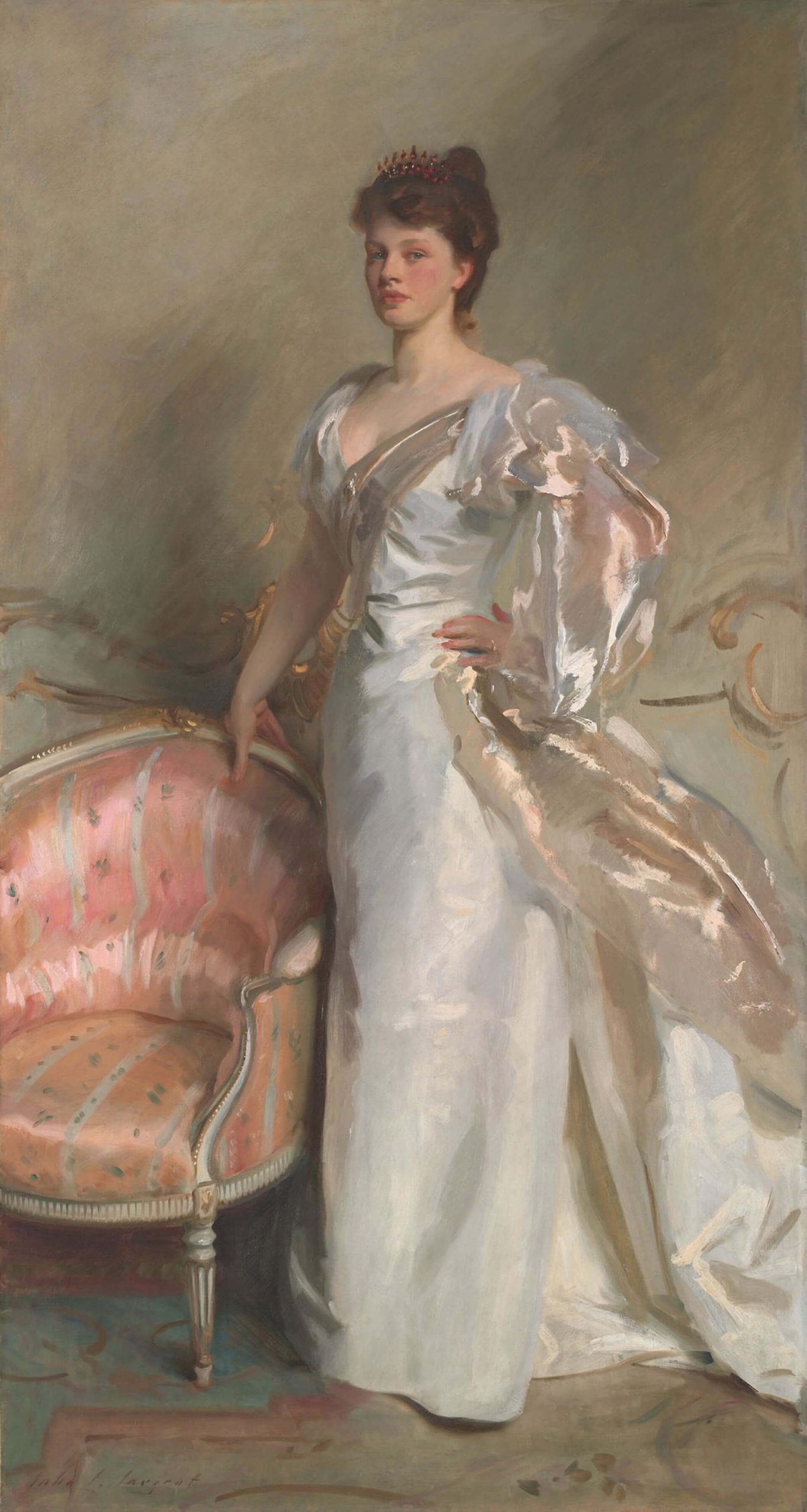 圖16 約翰．辛格．薩金特，《史溫頓夫人》（Mrs. George Swinton / Elizabeth Ebsworth），1897，油彩畫布，231×124公分，芝加哥藝術博物館（Art Institute of Chicago）藏。…
