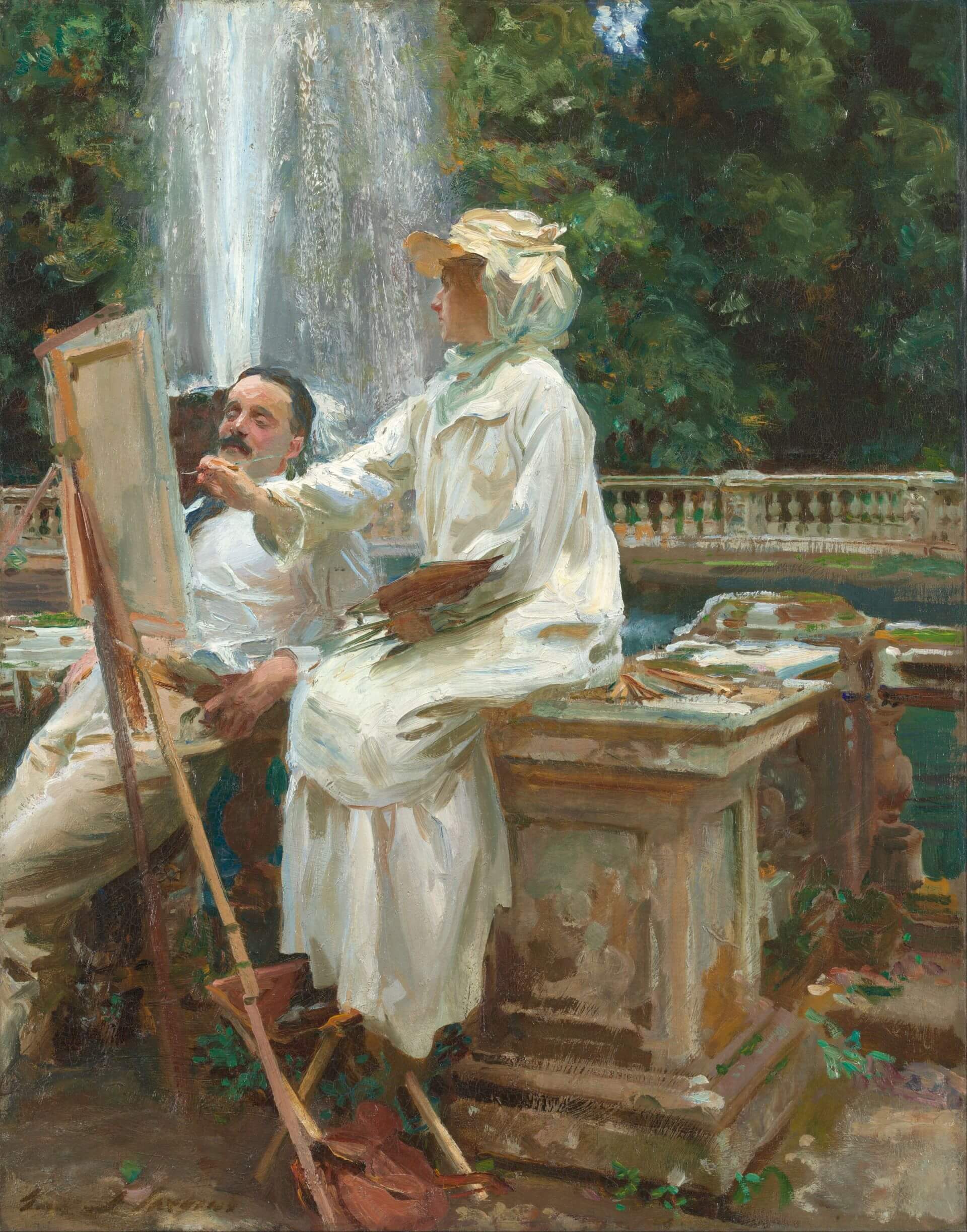 圖18 約翰．辛格．薩金特，《托爾洛尼亞別墅的噴泉》（The Fountain, Villa Torlonia, Frascati, Italy），1907，油彩畫布，71.4×56.5公分，芝加哥藝術博物館（Art Institute o…