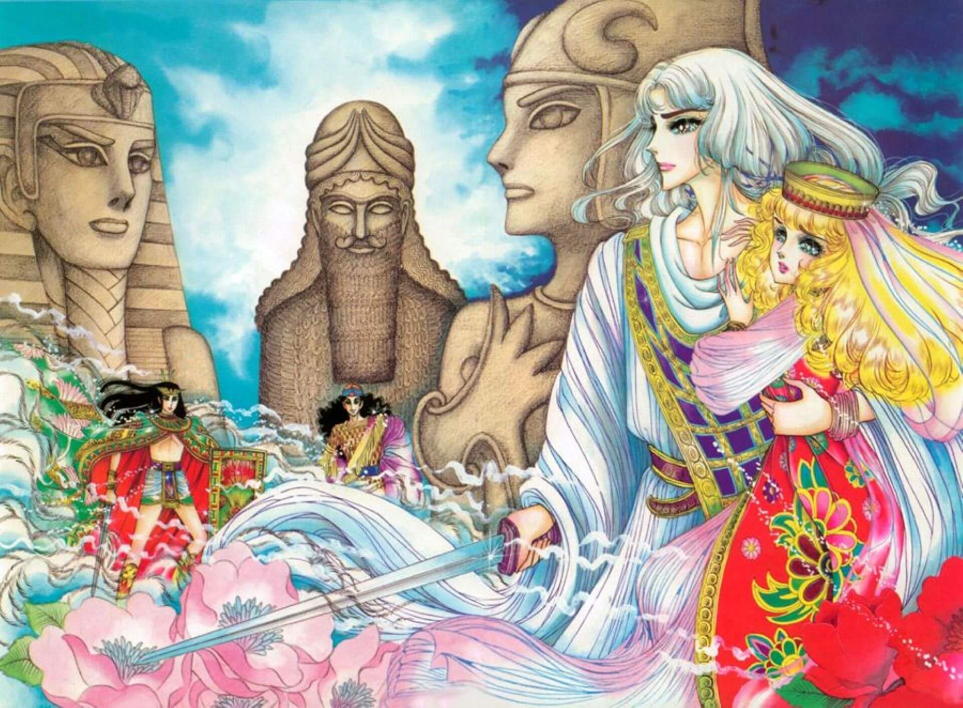 日本少女漫畫《王家的紋章》故事插圖，細川智榮子繪。（pinterest）