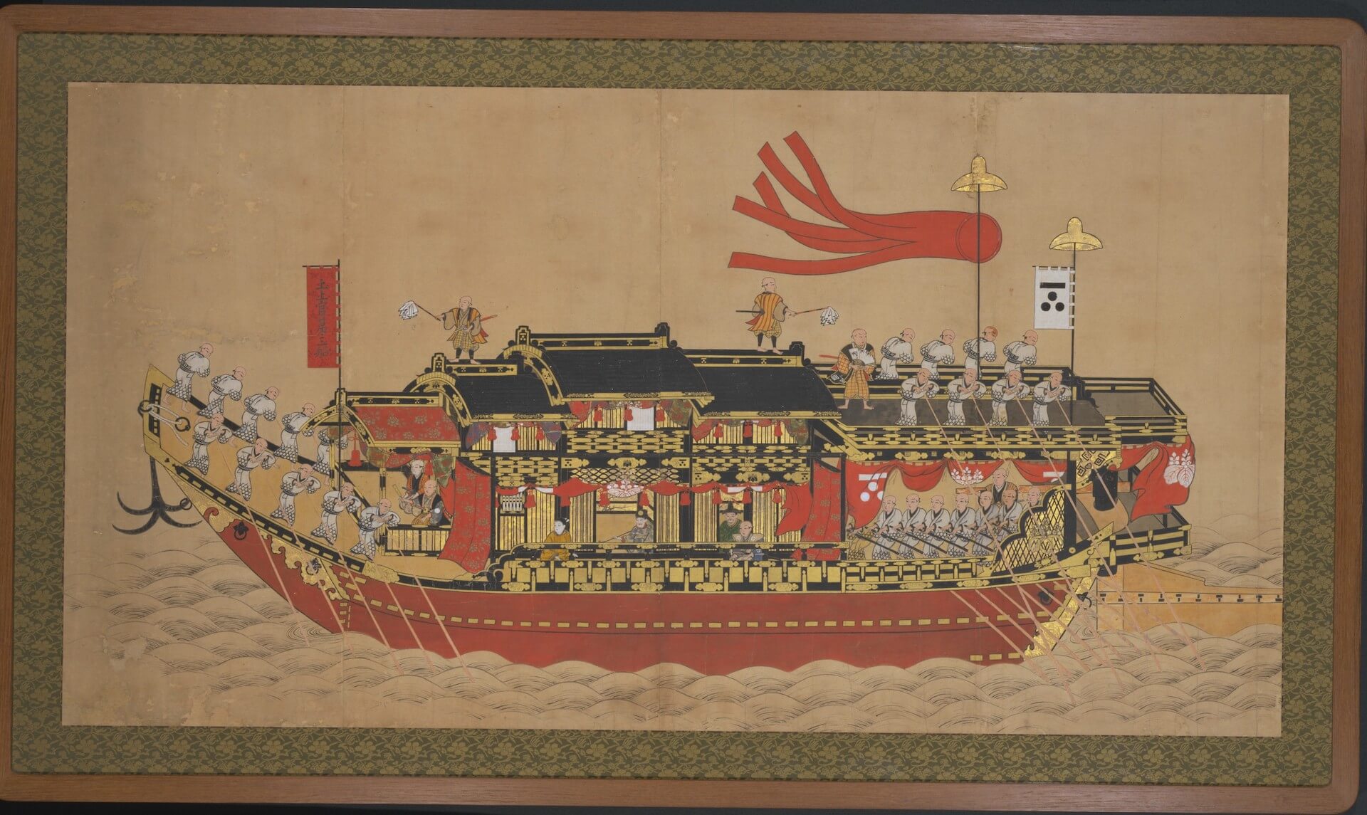 正德度朝鮮通信使上上官第三船圖，大阪歷史博物館藏品。（國立故宮博物院提供）