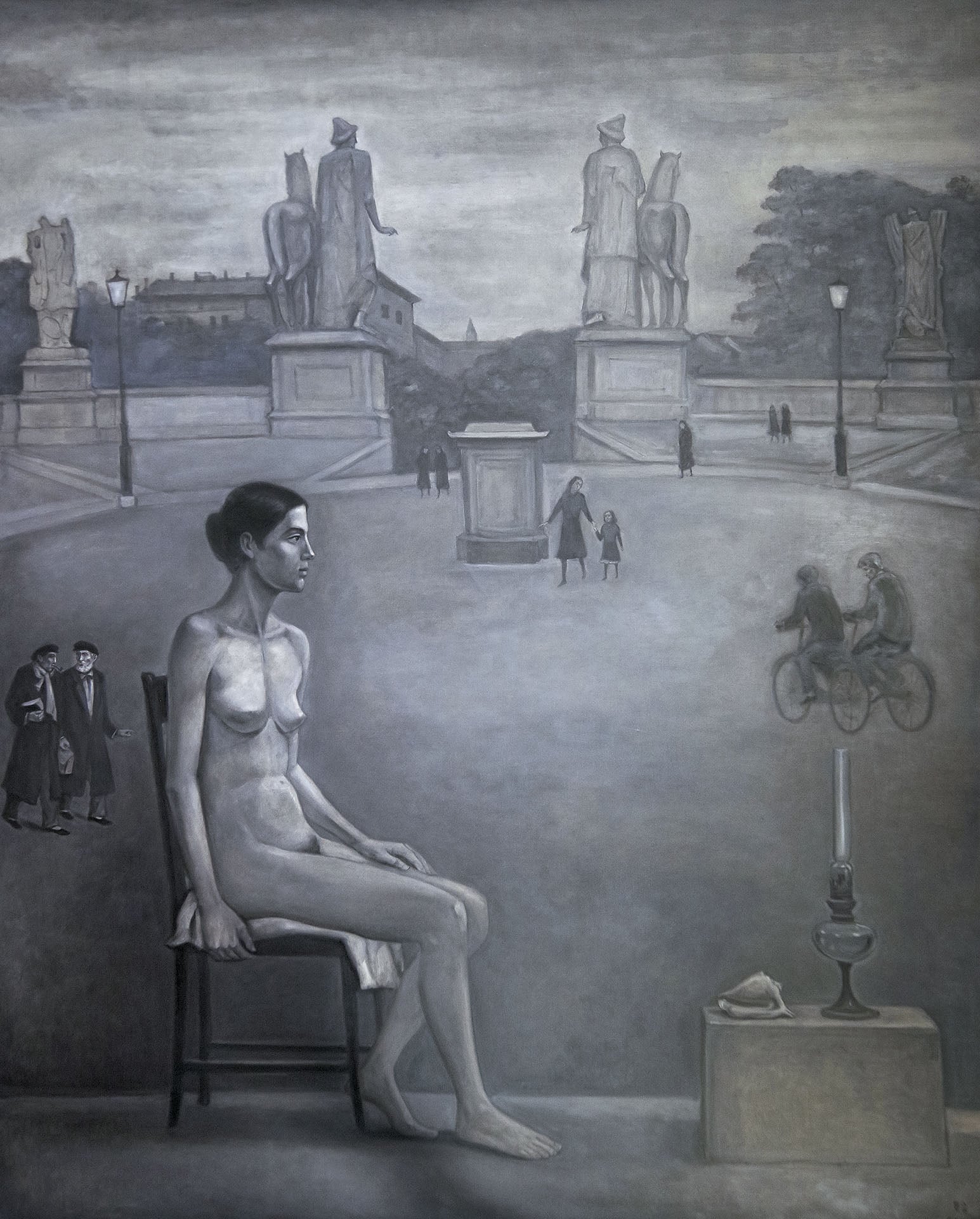 陳景容｜畫室的模特兒 油彩 228x178cm 2000。（&nbsp;陳景容提供）