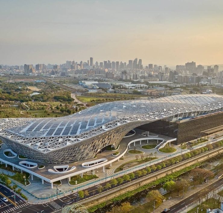 臺中國際會展中心空拍圖。圖片來源：臺中市政府經濟發展局提供