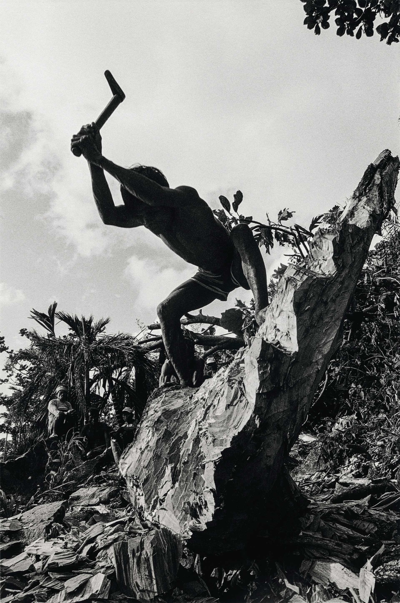 關曉榮，〈勤奮與勞動是雅美（達悟）族人求生的保障〉，1988。（北師美術館提供）