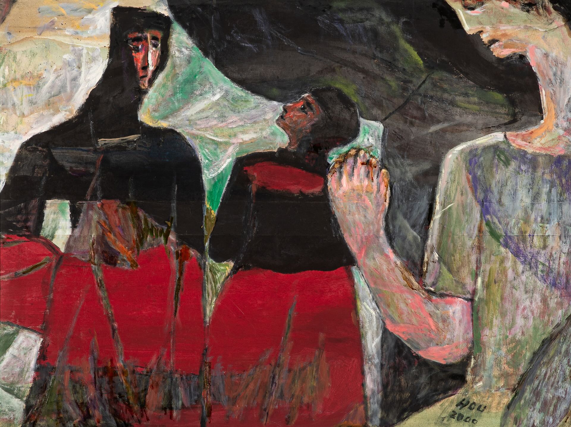 2025年捐贈入館典藏：侯錦郎，《分憂》，2000，油彩、畫布，96 × 129公分。臺北市立美術館典藏。