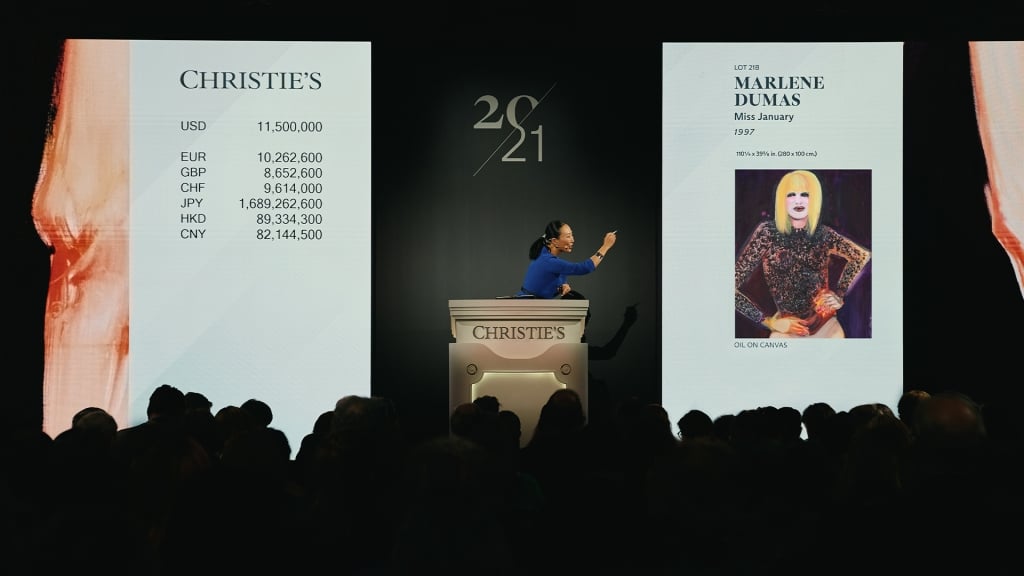瑪琳．杜馬斯的《一月小姐》於 2025 年紐約佳士得春拍以1363萬美元成交，刷新在世女性藝術家的拍賣紀錄。（佳士得提供）