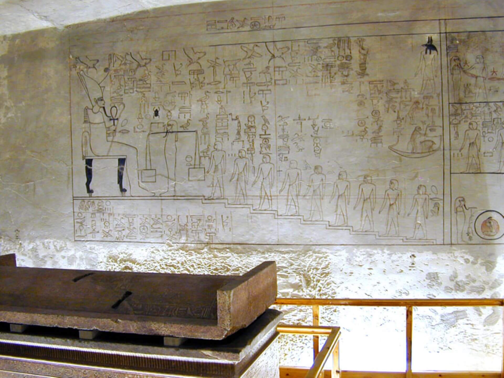 帝王谷KV57，霍朗赫布法老陵墓，壁畫《門之書》第五小時。（Wikipedia）