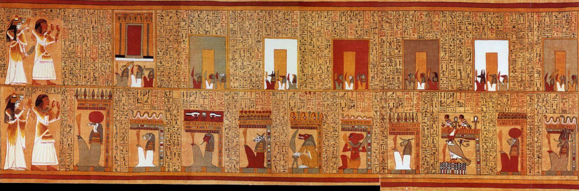 第十九王朝，《阿尼死者之書》（Papyrus of Ani），莎草紙，大英博物館藏。（Wikipedia）
