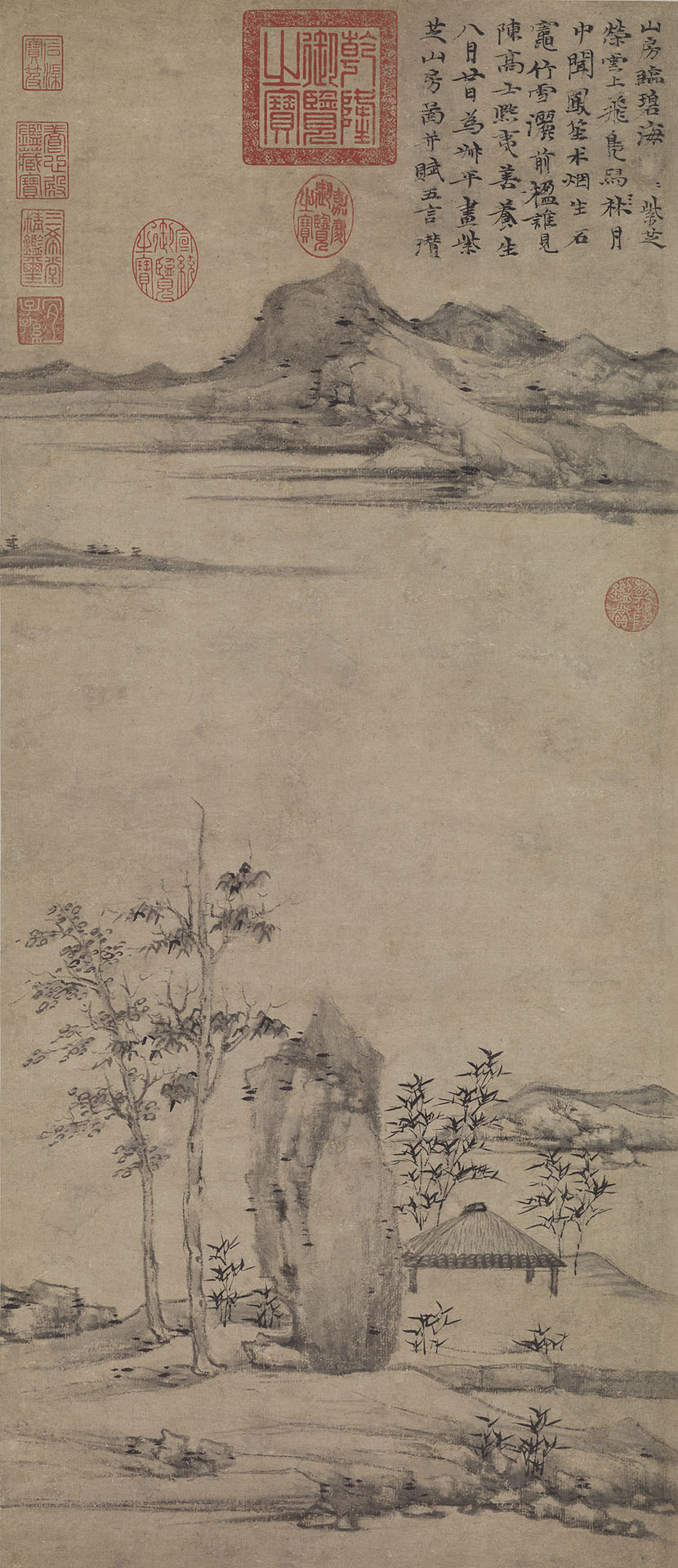 元代 倪瓚｜紫芝山房圖 紙本水墨 80.5×34.8cm 國立故宮博物院藏 ©國立故宮博物院 CC BY 4.0 40