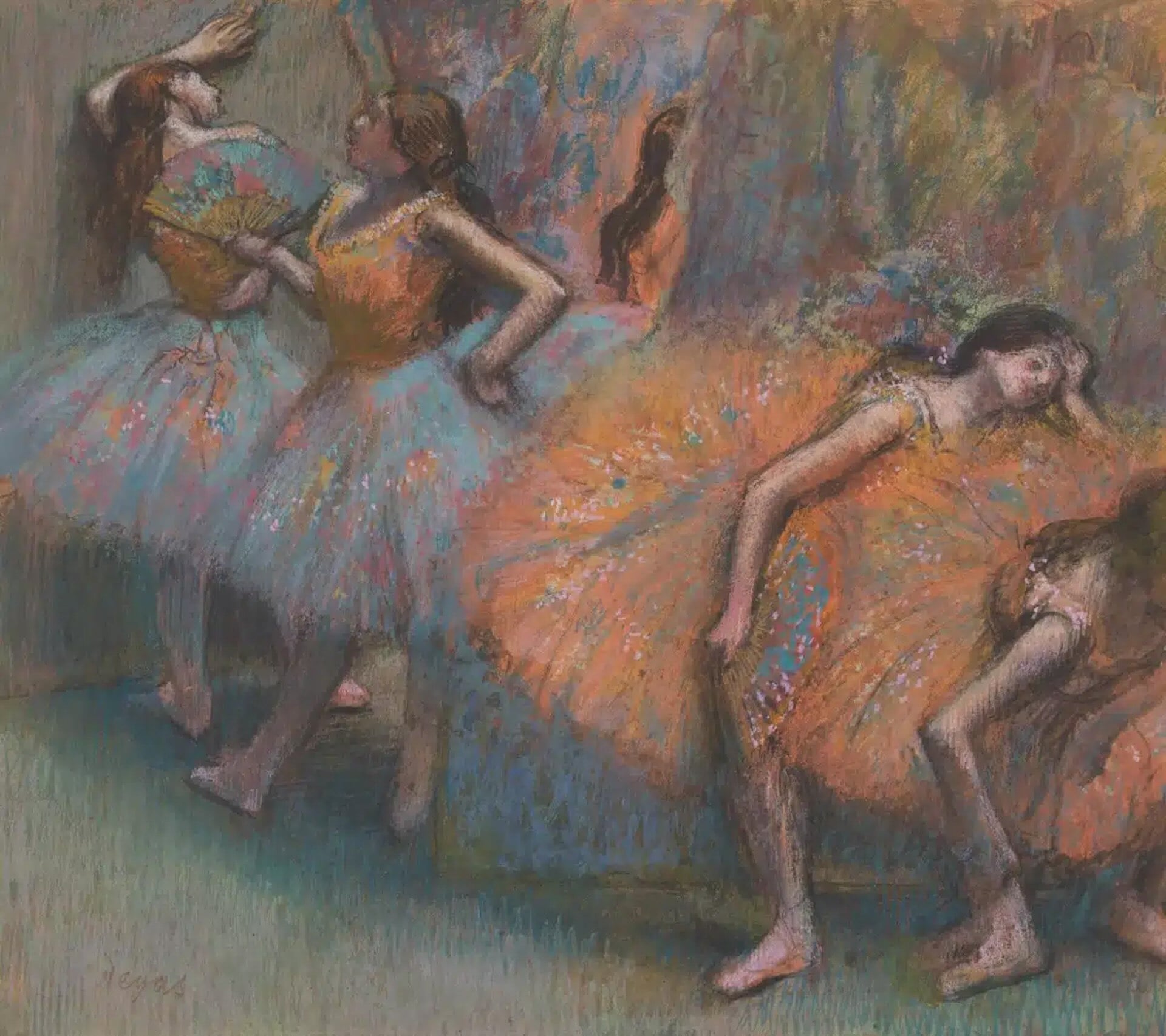竇加，《芭蕾舞者》，油彩、畫布，約72.5× 73 cm，1888。The National Gallery, London 典藏