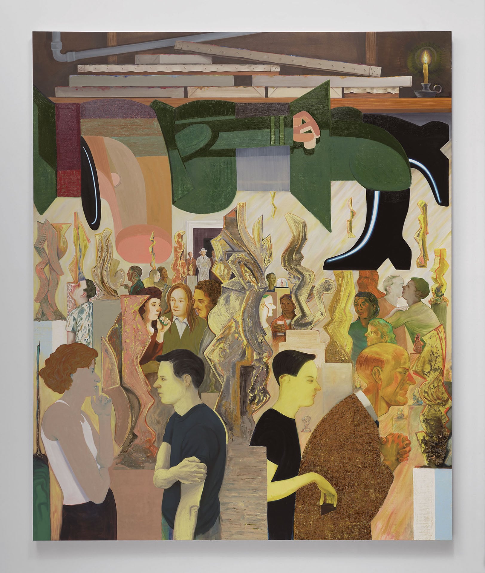 尼可‧艾森曼｜大天使（訪客）（Archangel〔The Visitors〕） 油彩、亞麻畫布 322.6×266.7×3.8cm 2024 © Nicole Eisenman 攝影／Thomas Barratt 圖片由藝術家及Hauser…
