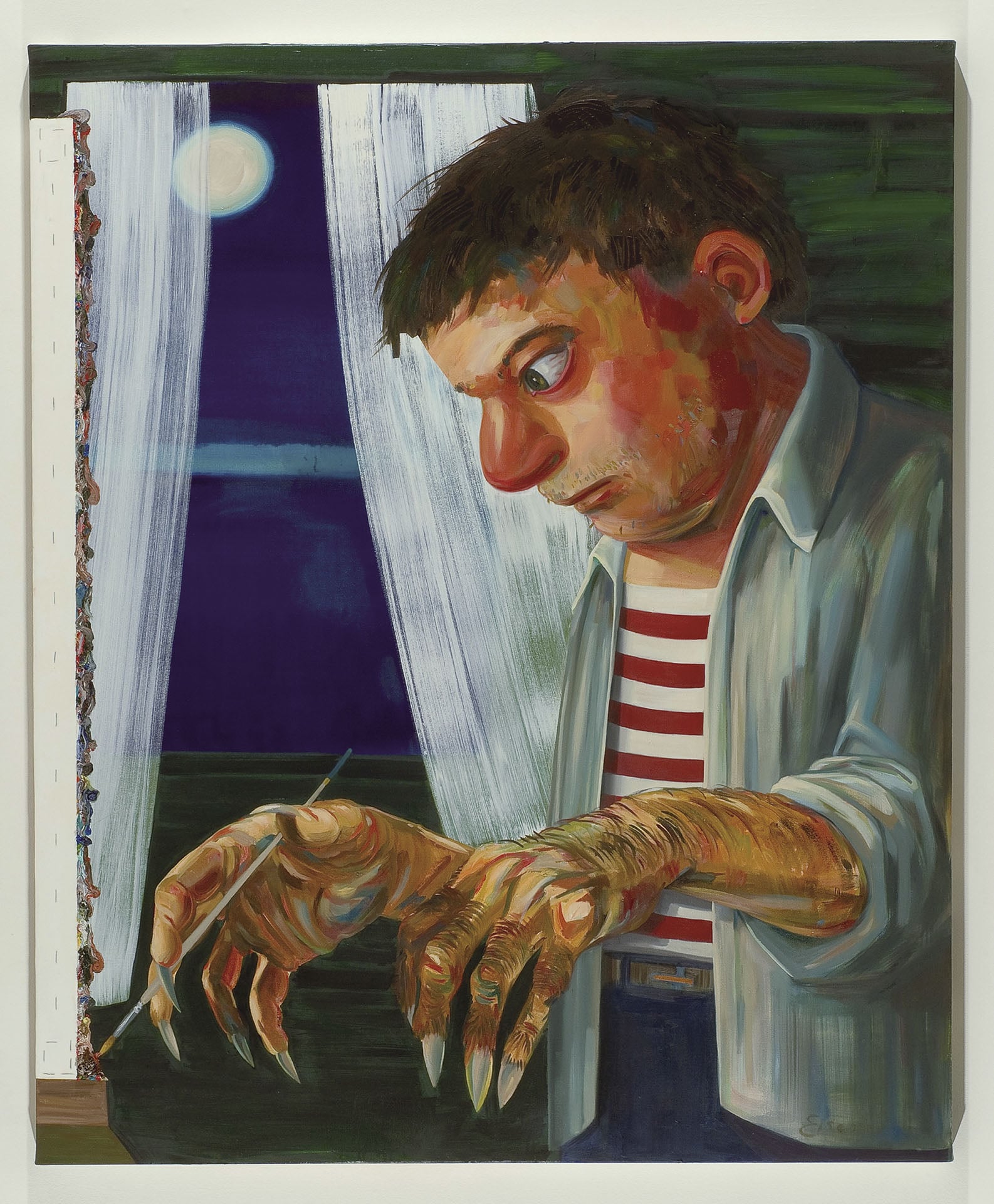 尼可‧艾森曼｜狼人藝術家（Were-Artist） 油彩、畫布 155×127cm 2007 © Nicole Eisenman（攝影／Robert Wedemeyer 圖片由藝術家提供）