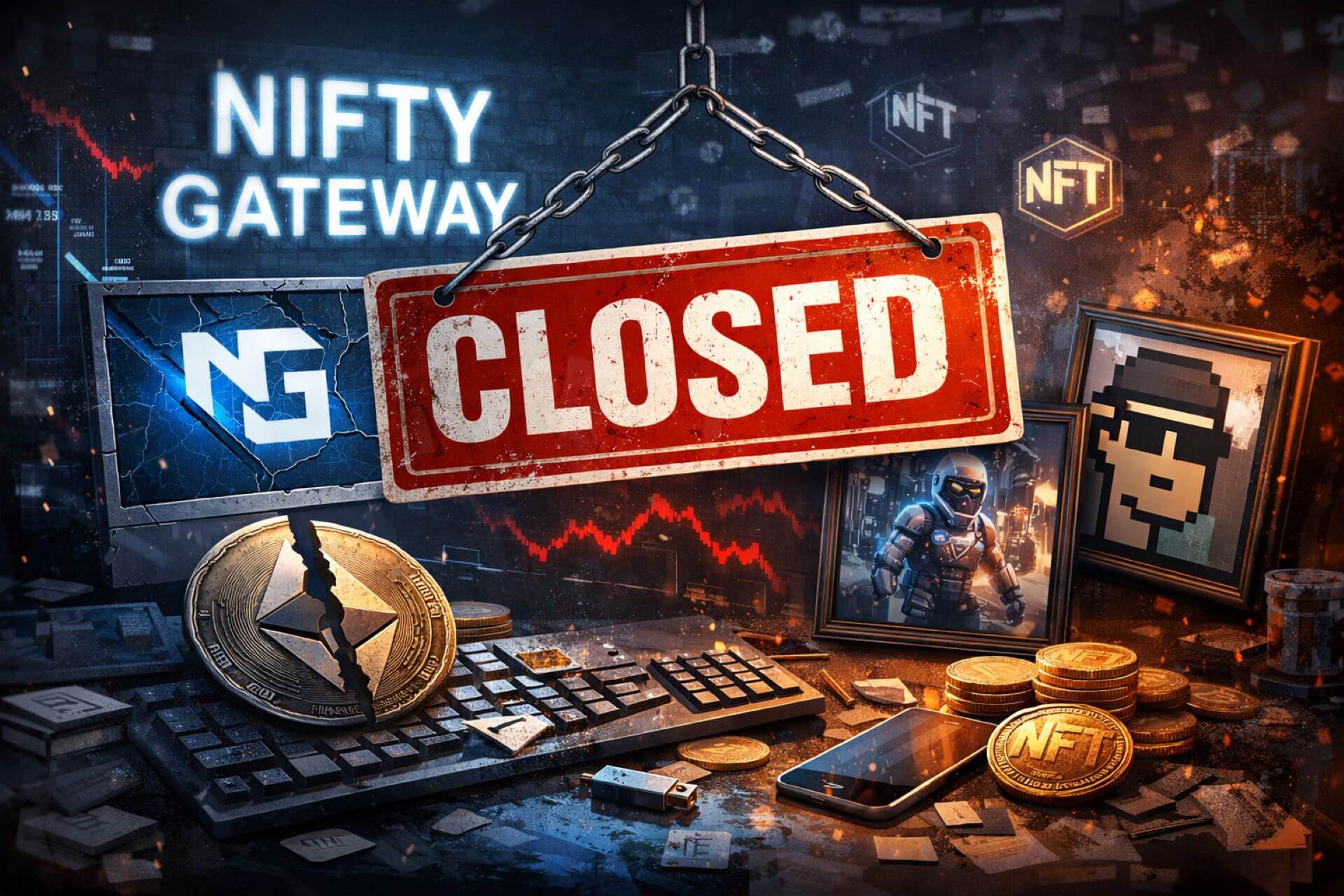 Nifty Gateway 宣布，將於 2026年2月23日正式停止營運。（使用AI生成圖片）