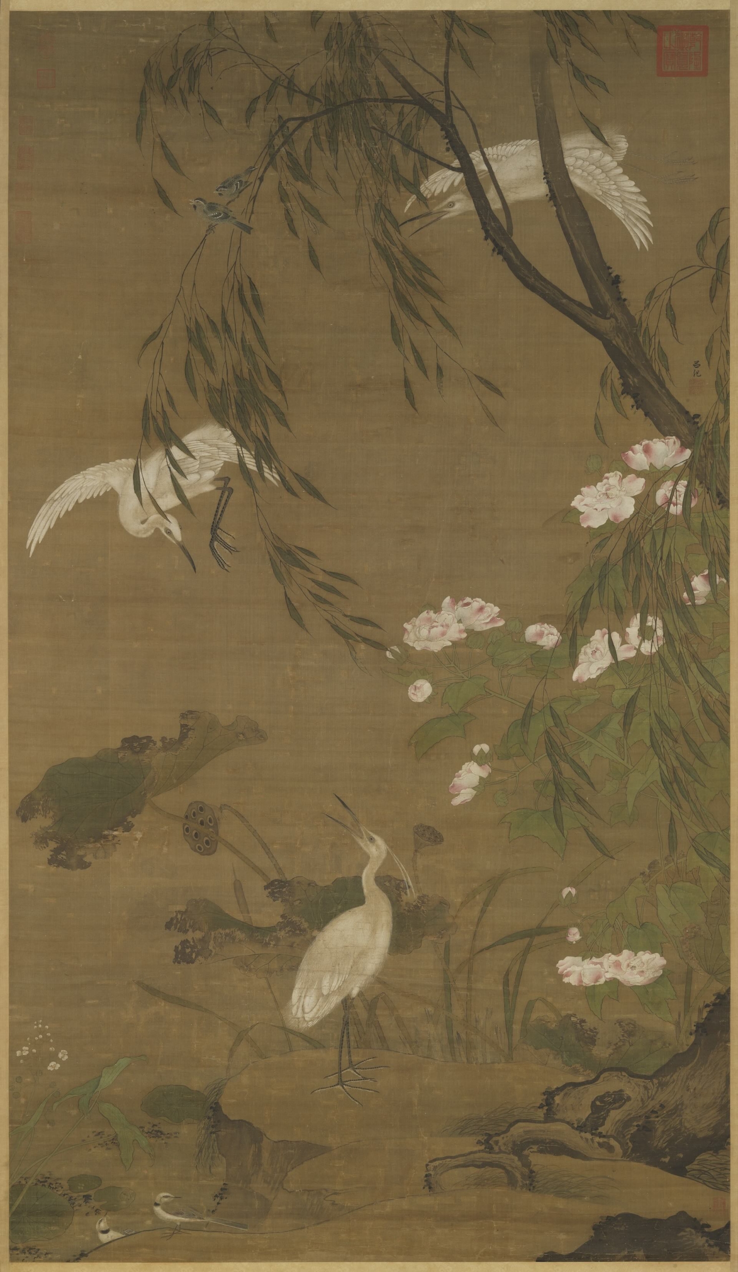 明 呂紀|秋鷺芙蓉圖 軸 明代 收藏:國立故宮博物院(台北) CC BY 4.0