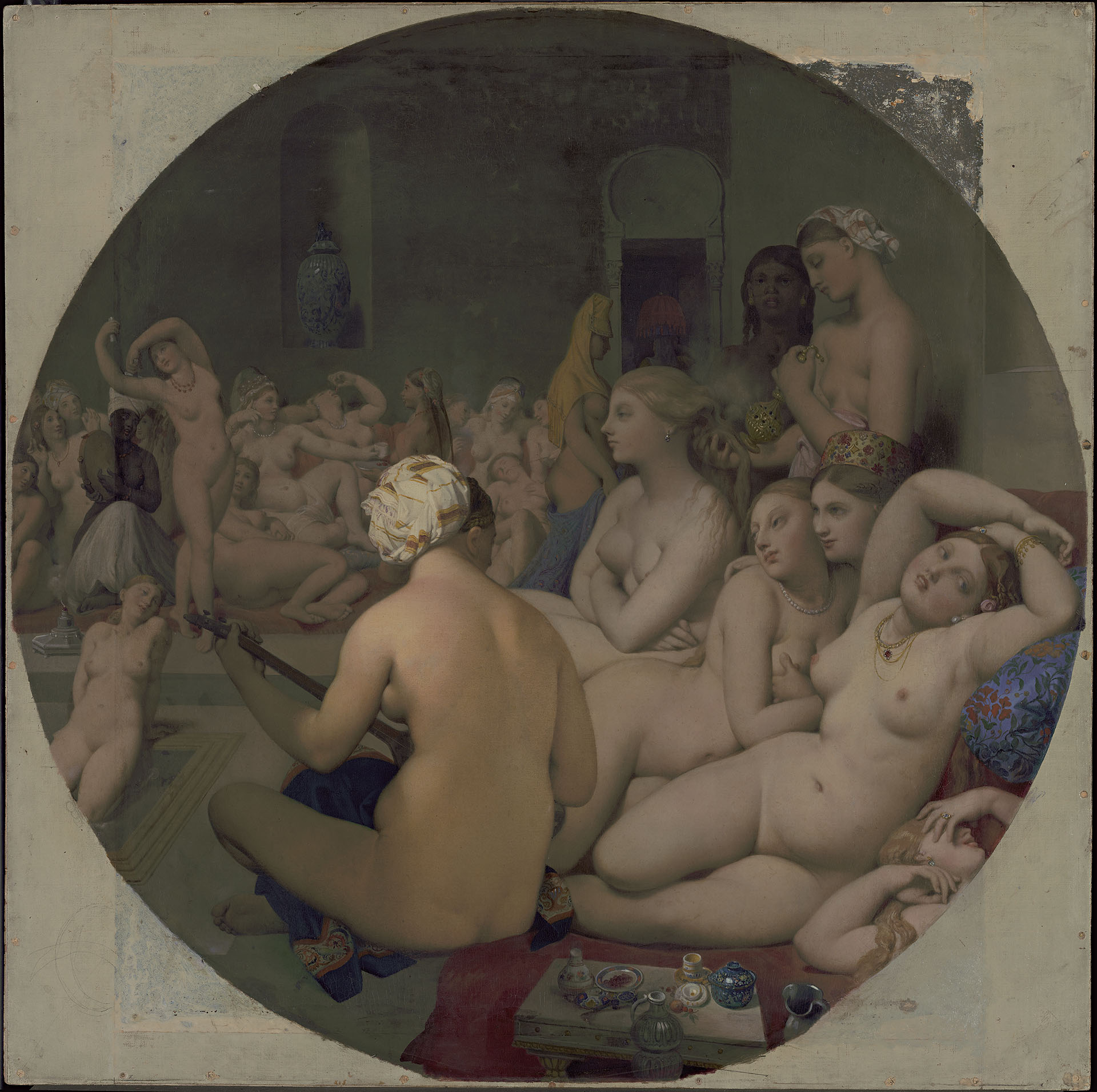 尚．奧古斯特．多米尼克．安格爾（Jean-Auguste-Dominique Ingres）｜土耳其浴女（Le Bain turc／The Turkish Bath） 油彩、畫布 108×110cm 1862 Louvre Museum收藏…