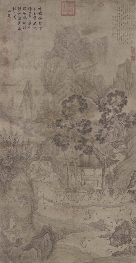 圖6 明 文徵明〈蘭亭修褉圖〉，紙本設色，140.3×73.2公分，國立故宮博物院藏。（非本次展品）