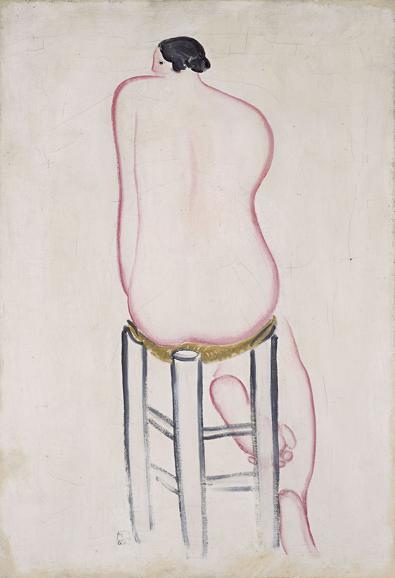 常玉，《椅子上的裸女背像 II》，油彩、畫布，72.8×49.9 cm，1929–1932年作。HK,000,000–20,000,000（佳士得提供）